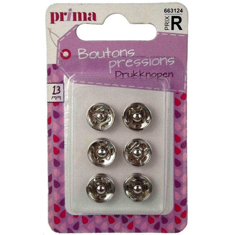 Botões Pressão 13mm Prateados Prima