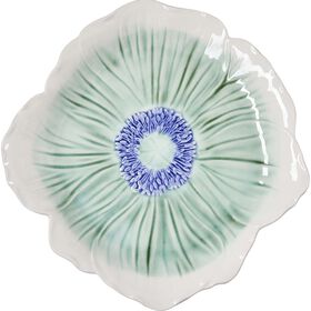 Prato 25,5cm Branco com Centro Azul Kasa