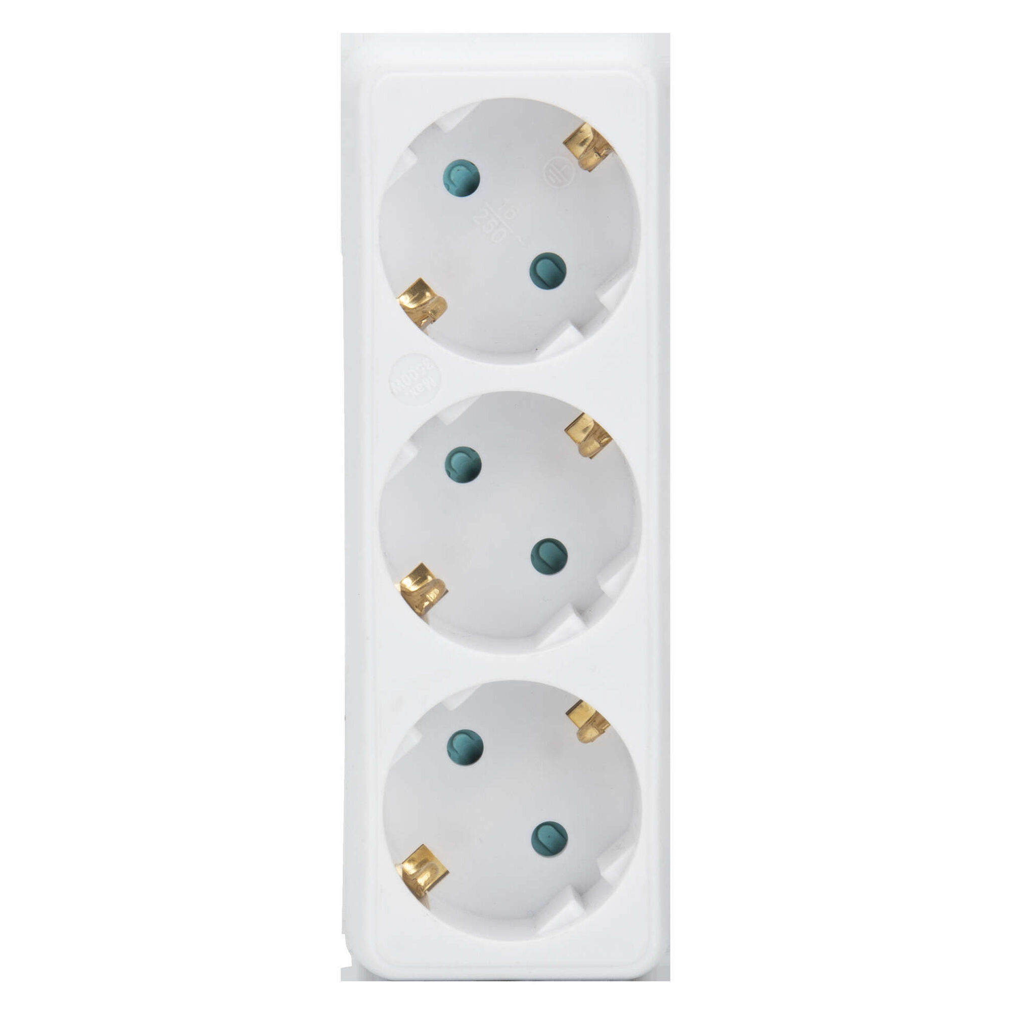 Ficha Tripla Frontal 16A Branco