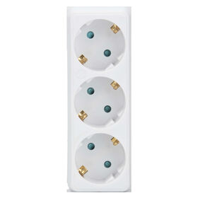 Ficha Tripla Frontal 16A Branco