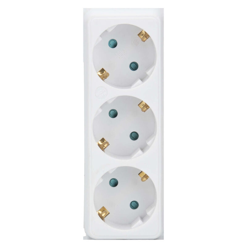 Ficha Tripla Frontal 16A Branco Boost
