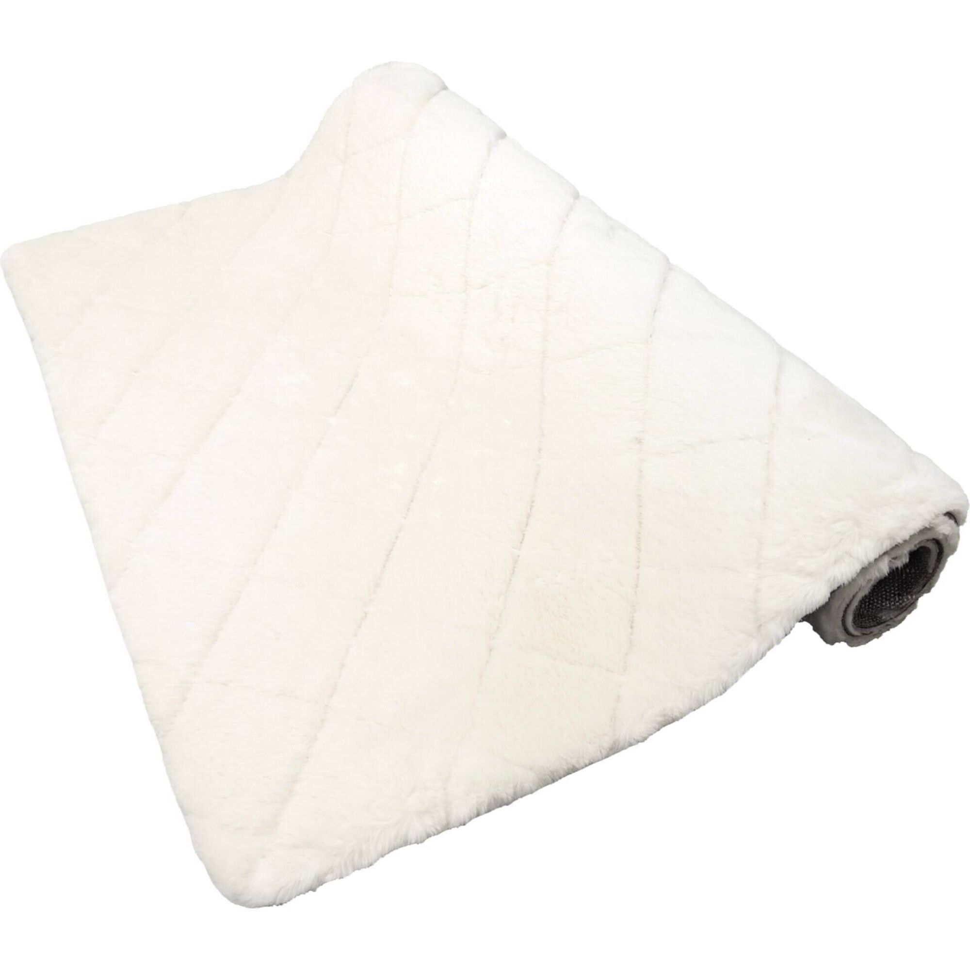 Tapete Pelo Losangos 90x150cm Branco