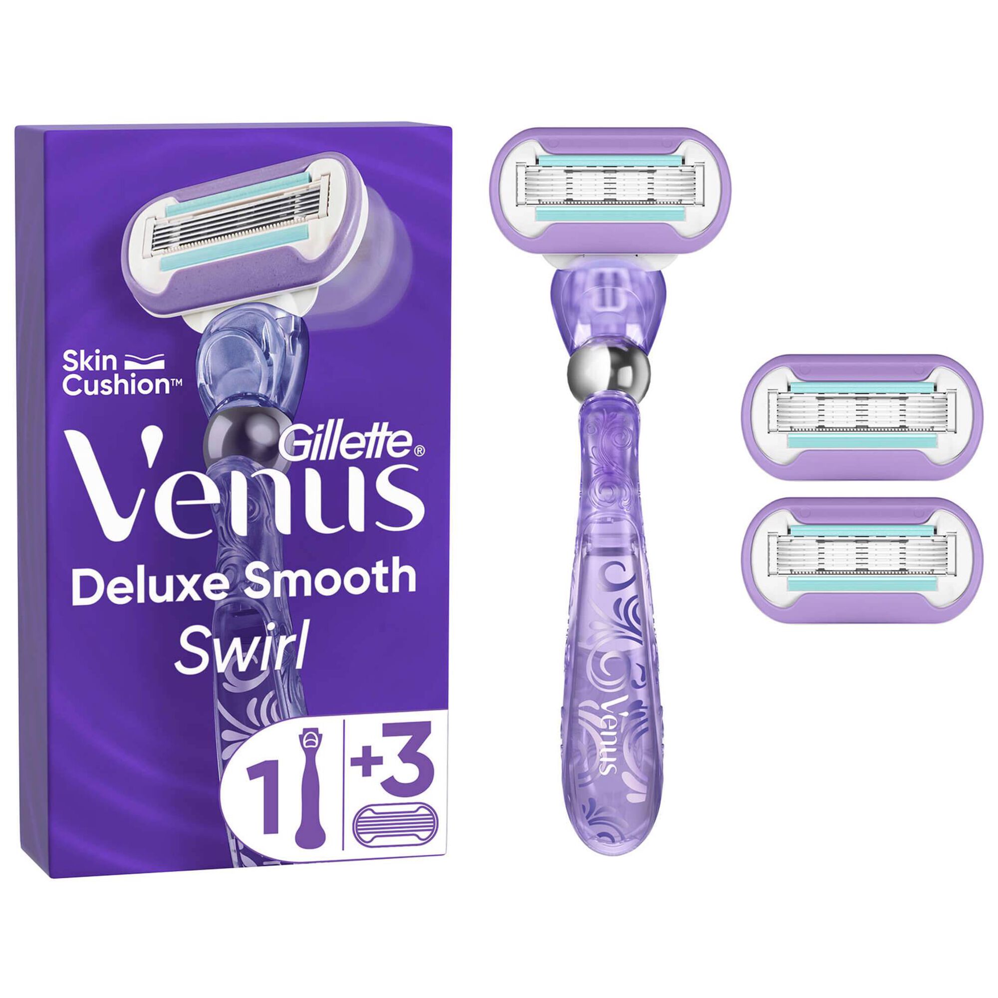 Máquina Depilatória Venus Deluxe Smooth Swirl com 3 Recarga Máquina Depilatória Venus Deluxe Smooth Swirl com 3 Recarga