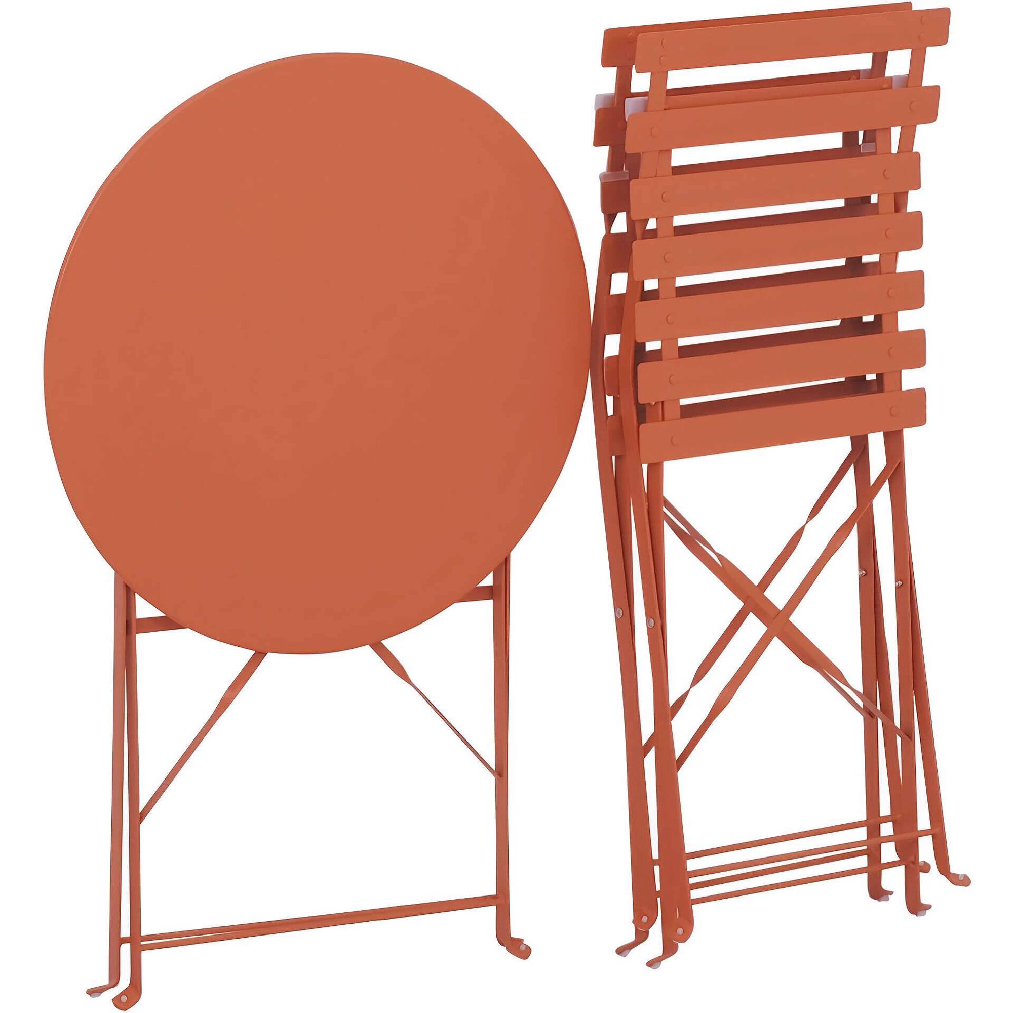 Conjunto de Refeição Mesa e 2 Cadeiras Terracota Conjunto de Refeição Mesa e 2 Cadeiras Terracota