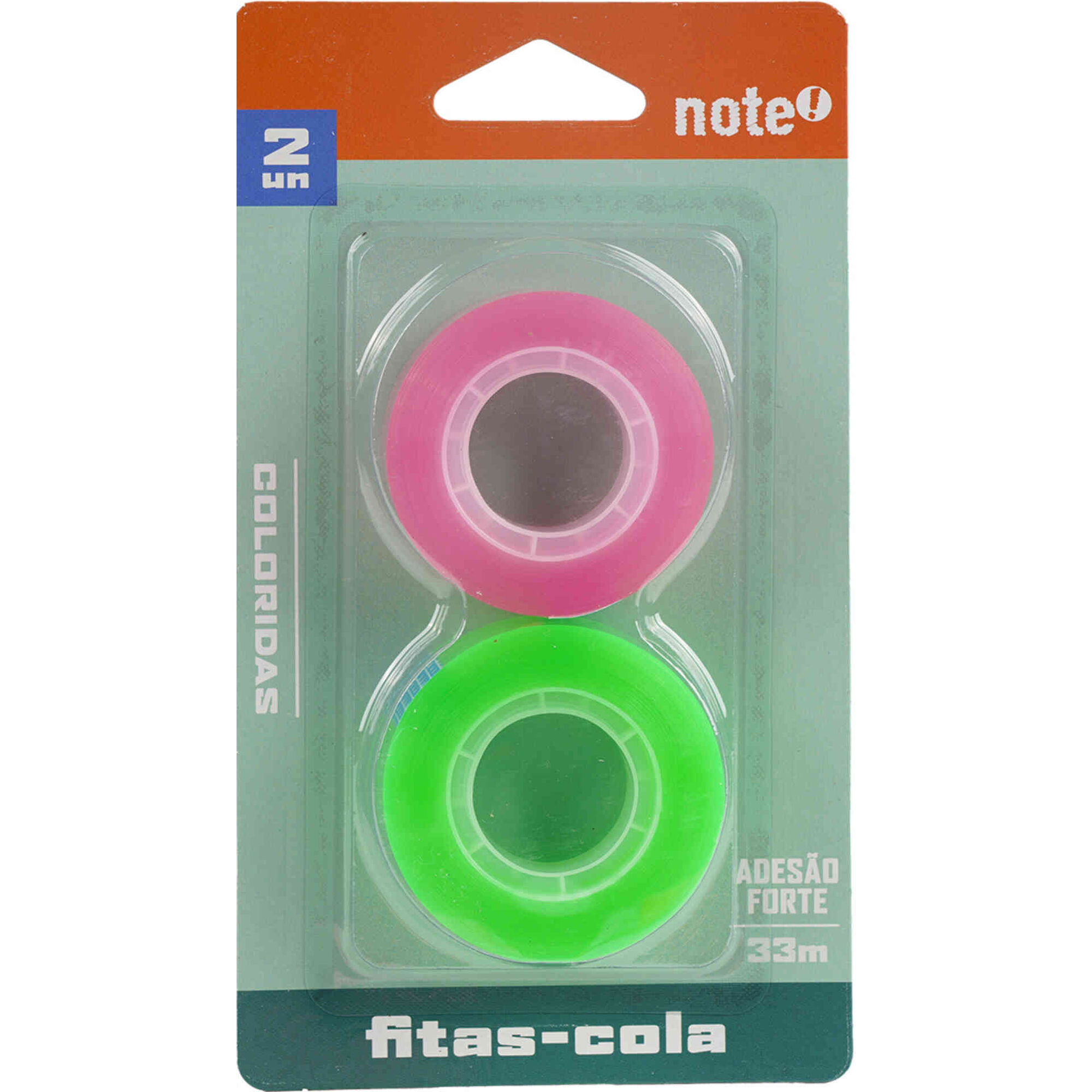 Conjunto 2 Fitas-Cola 18mm Coloridas Note!