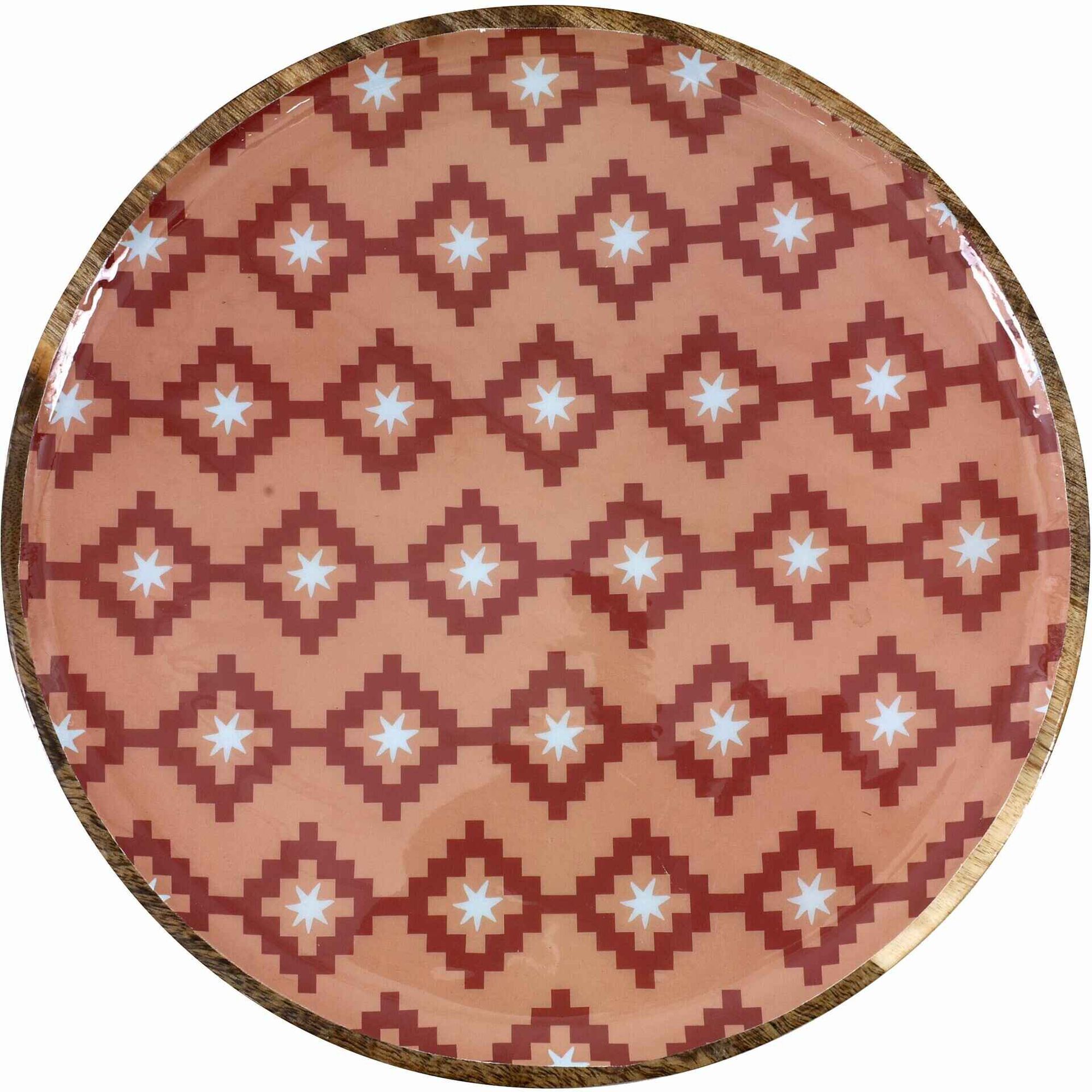 Prato Redondo Madeira 30cm Losangos