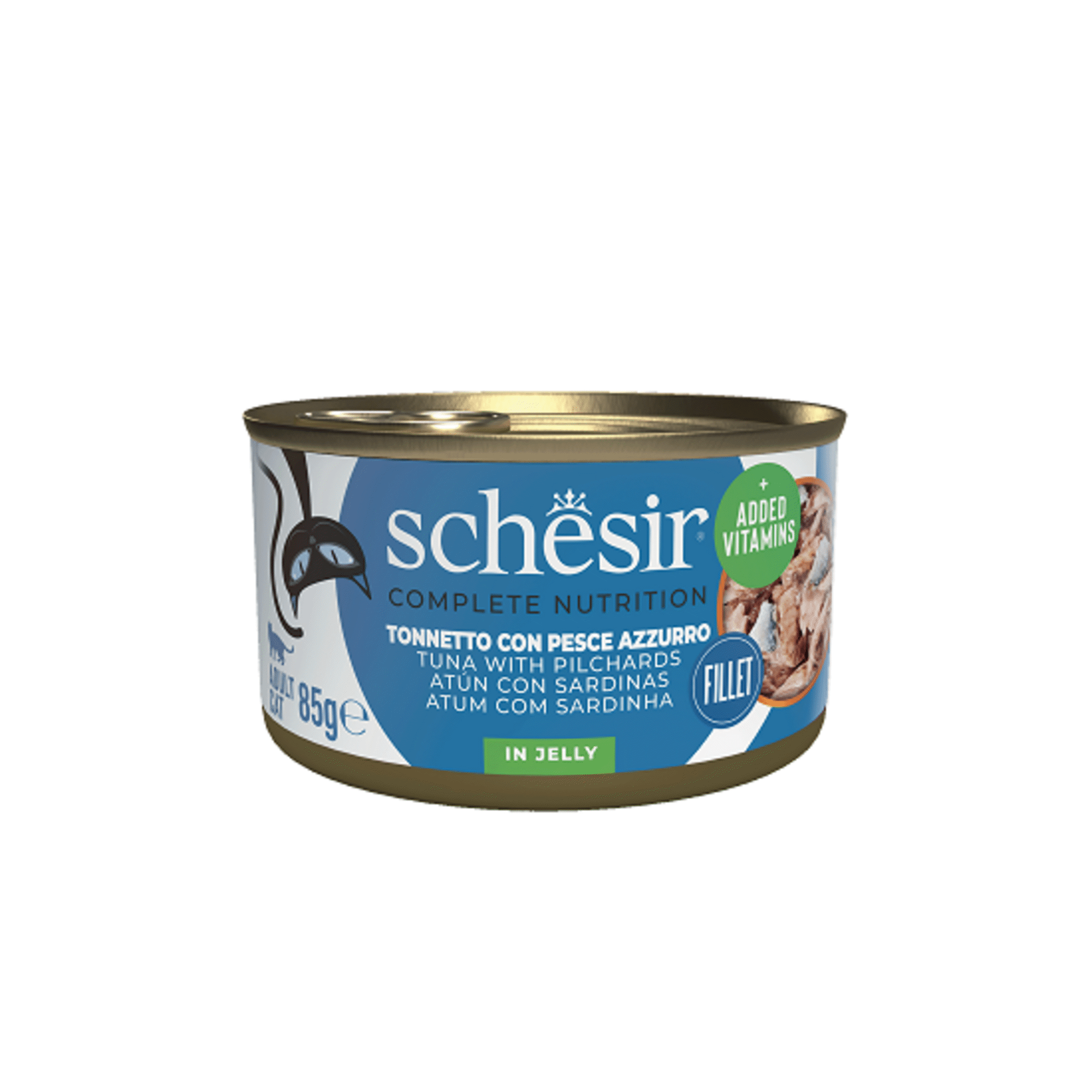 Comida H&uacute;mida para Gato Adulto Atum e Sardinha Gelatina Schesir
