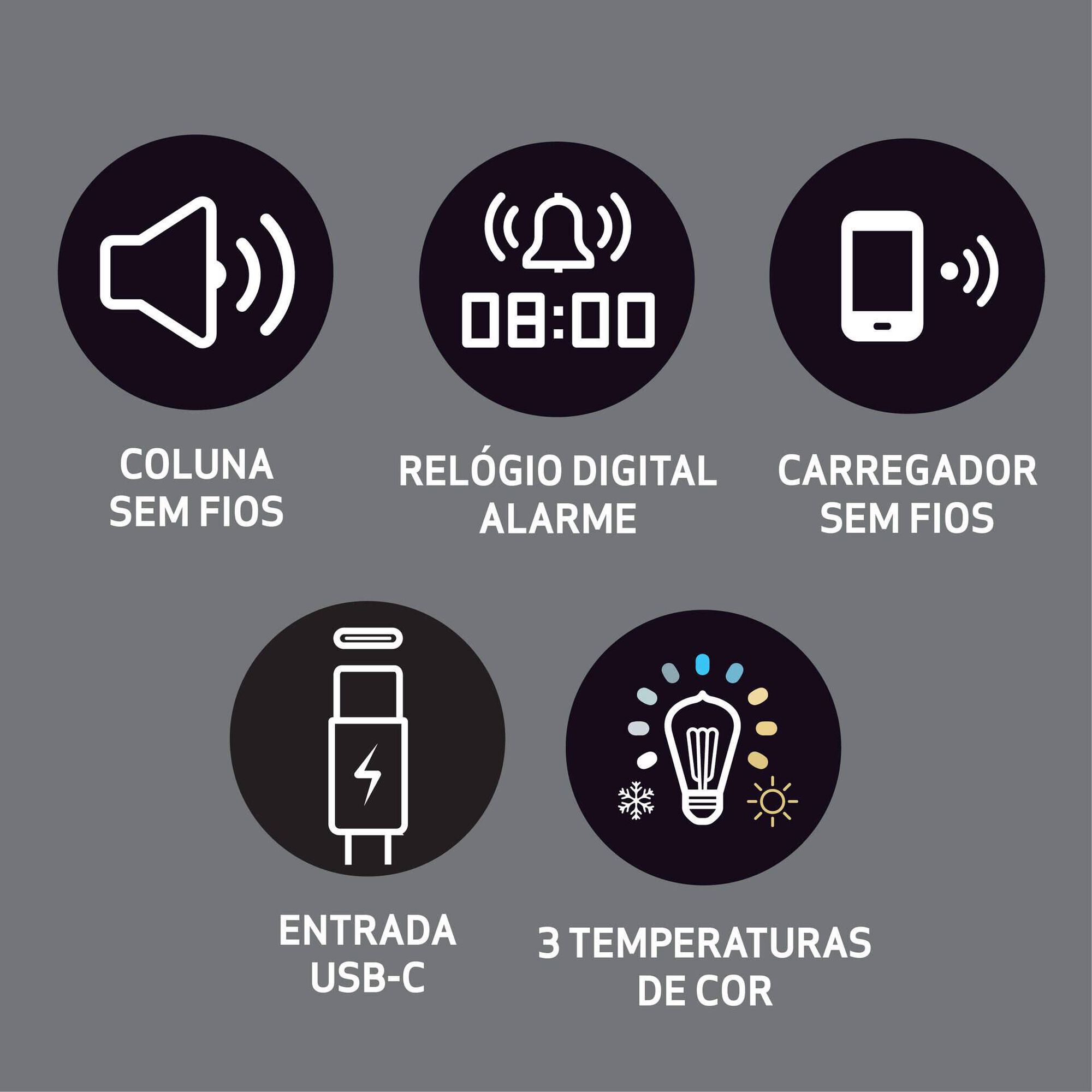 Candeeiro Wireless Smart Play Branco Kasa