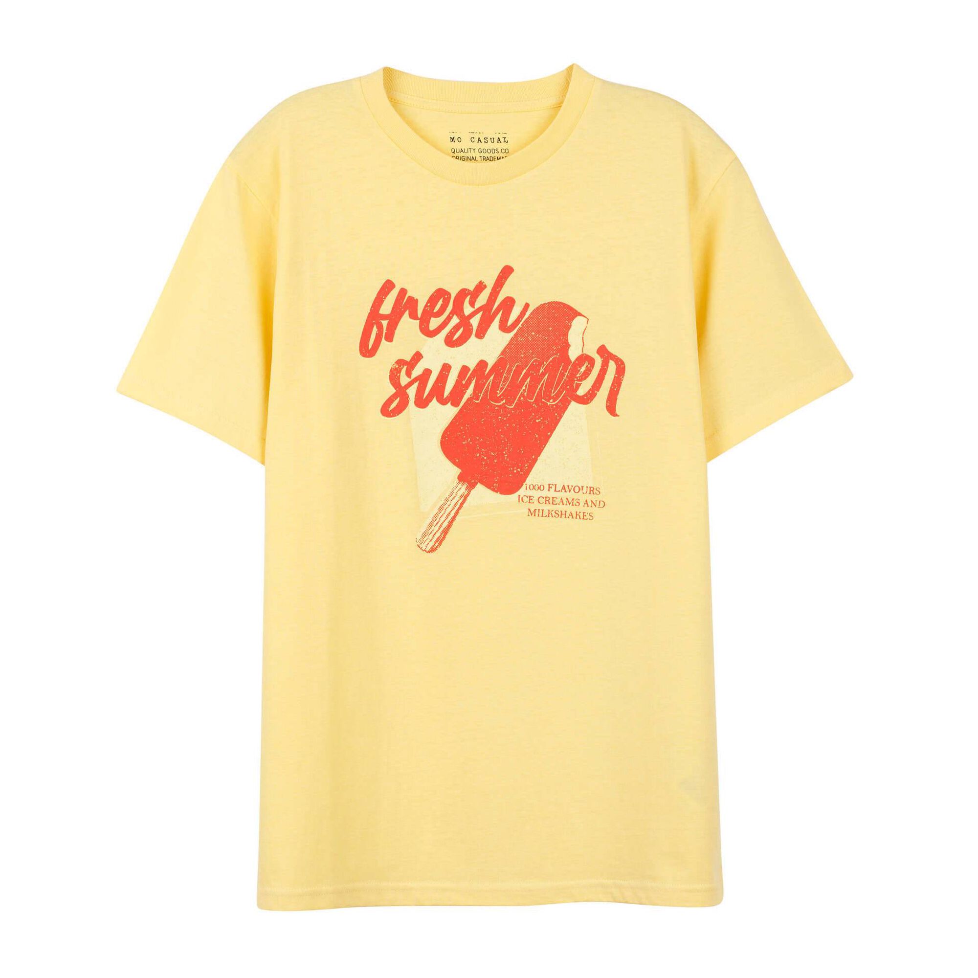 T-shirt 'Fresh Summer' Algodão Amarelo Claro Homem
