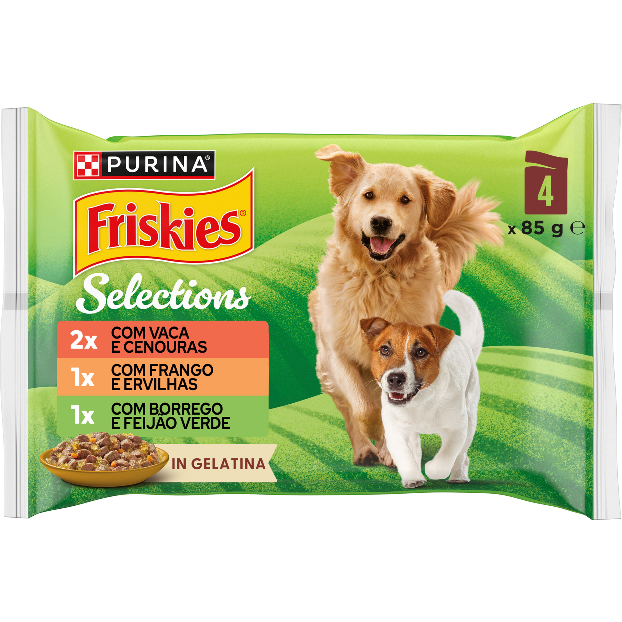 Comida H&uacute;mida para C&atilde;o Adulto Gelatina Mix Carnes Purina Friskies