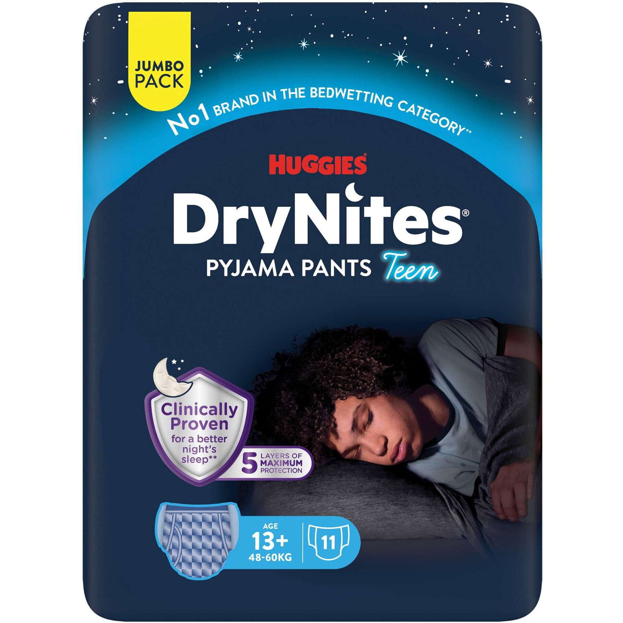 Fraldas Cueca DryNites Menino 48-60kg 13+ Anos Huggies