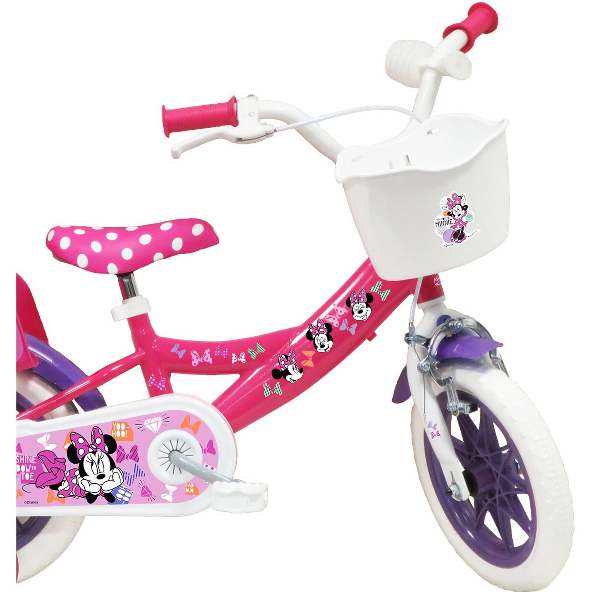 Bicicleta de Crian&ccedil;a com Cesto 12'' 3-5 Anos Minnie Mouse