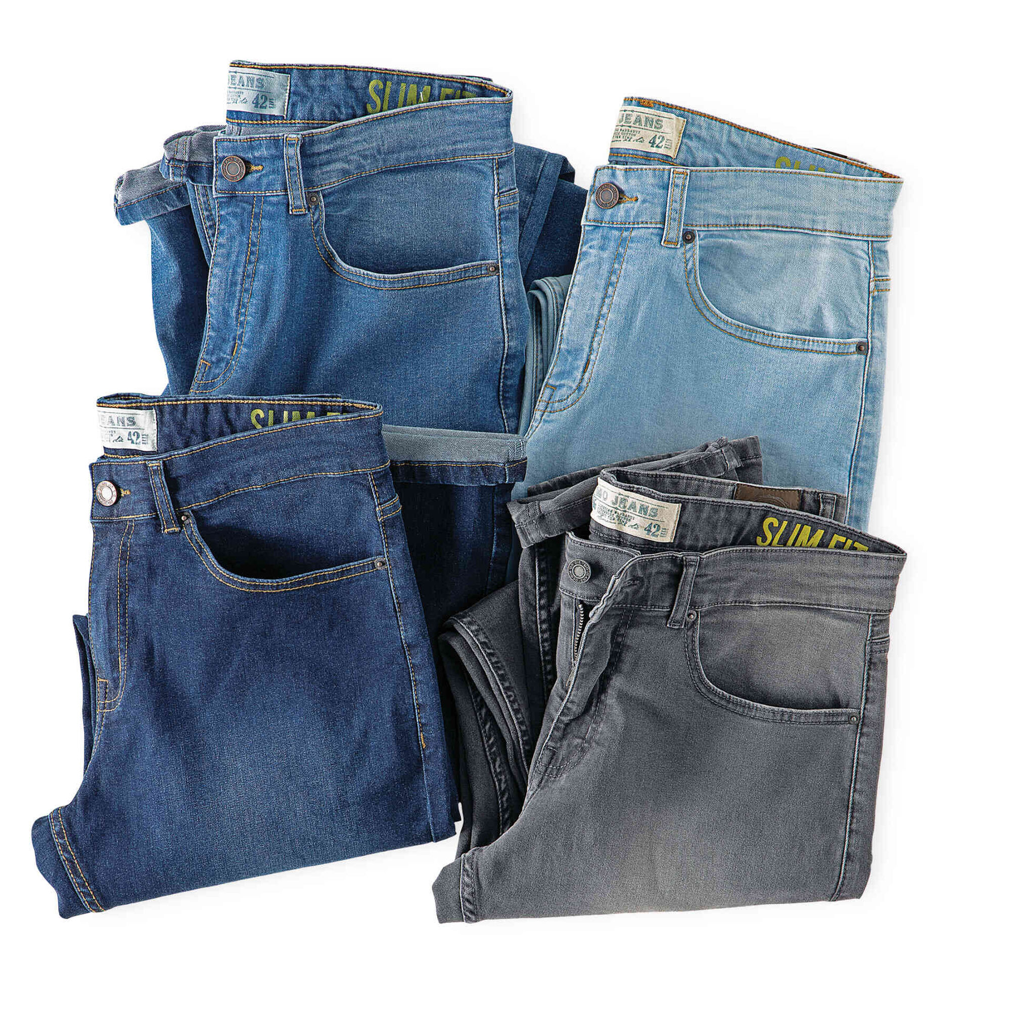 Jeans Slim Straight Homem Cinza MO