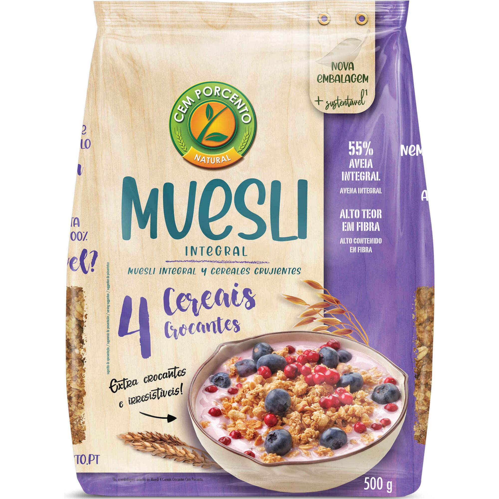 Muesli 4 Cereais Cem Porcento