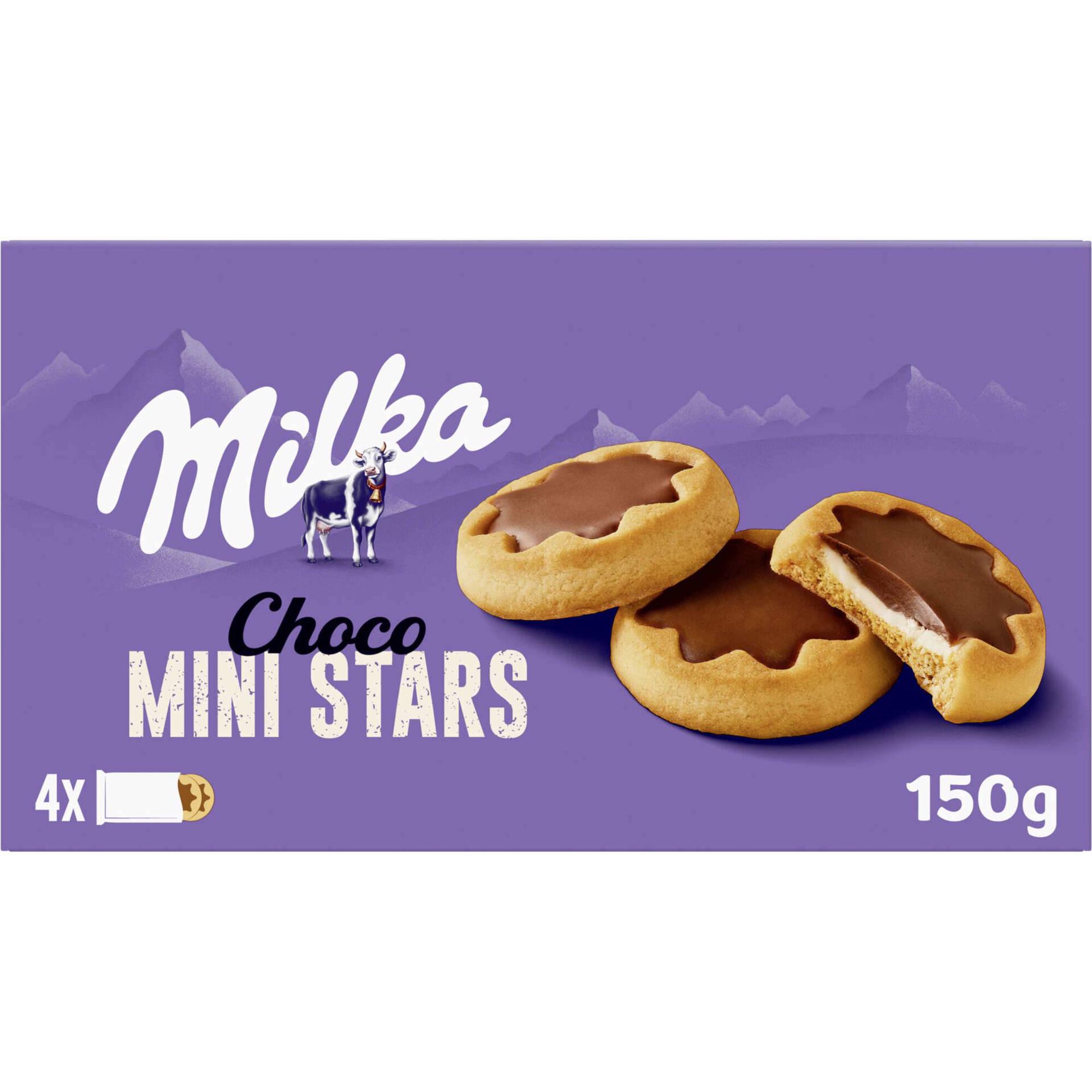 Bolachas com Chocolate Mini Stars Milka