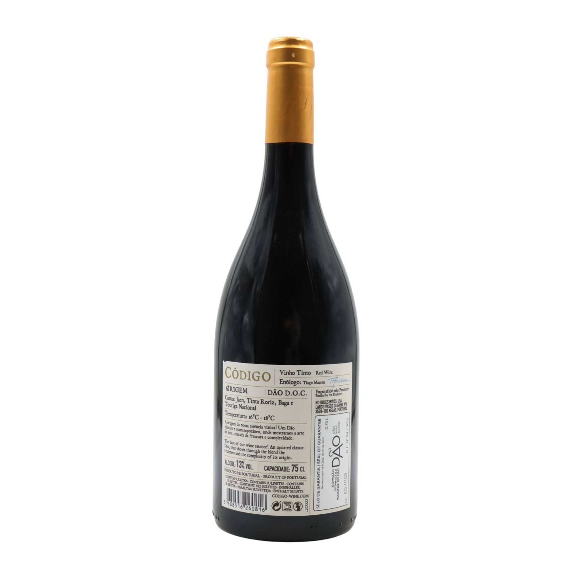 C&oacute;digo Origem D&atilde;o Vinho Tinto