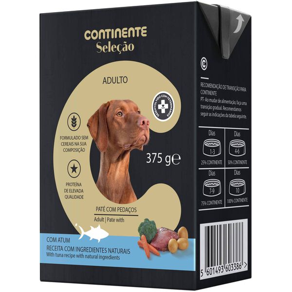 Comida Húmida para Cão Pate Atum Continente Seleção