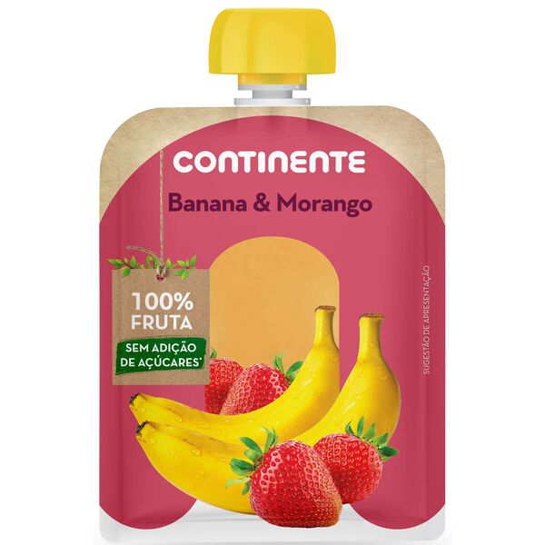 Saqueta de Fruta Banana e Morango +8M Continente