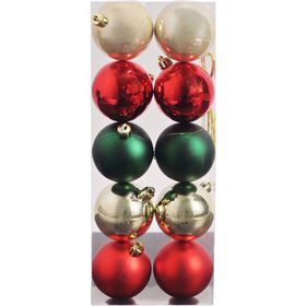 Conjunto 10 Bolas de Natal Tradicional Kasa