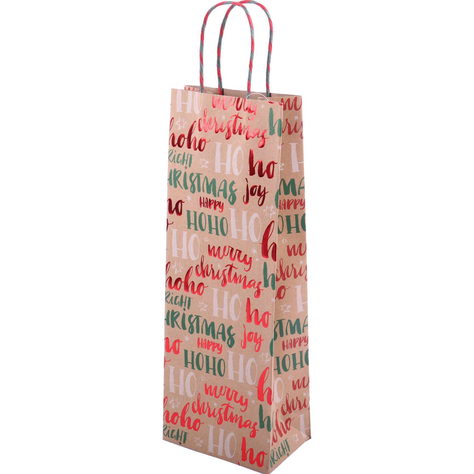 Saco para Presentes Garrafa Merry Christmas