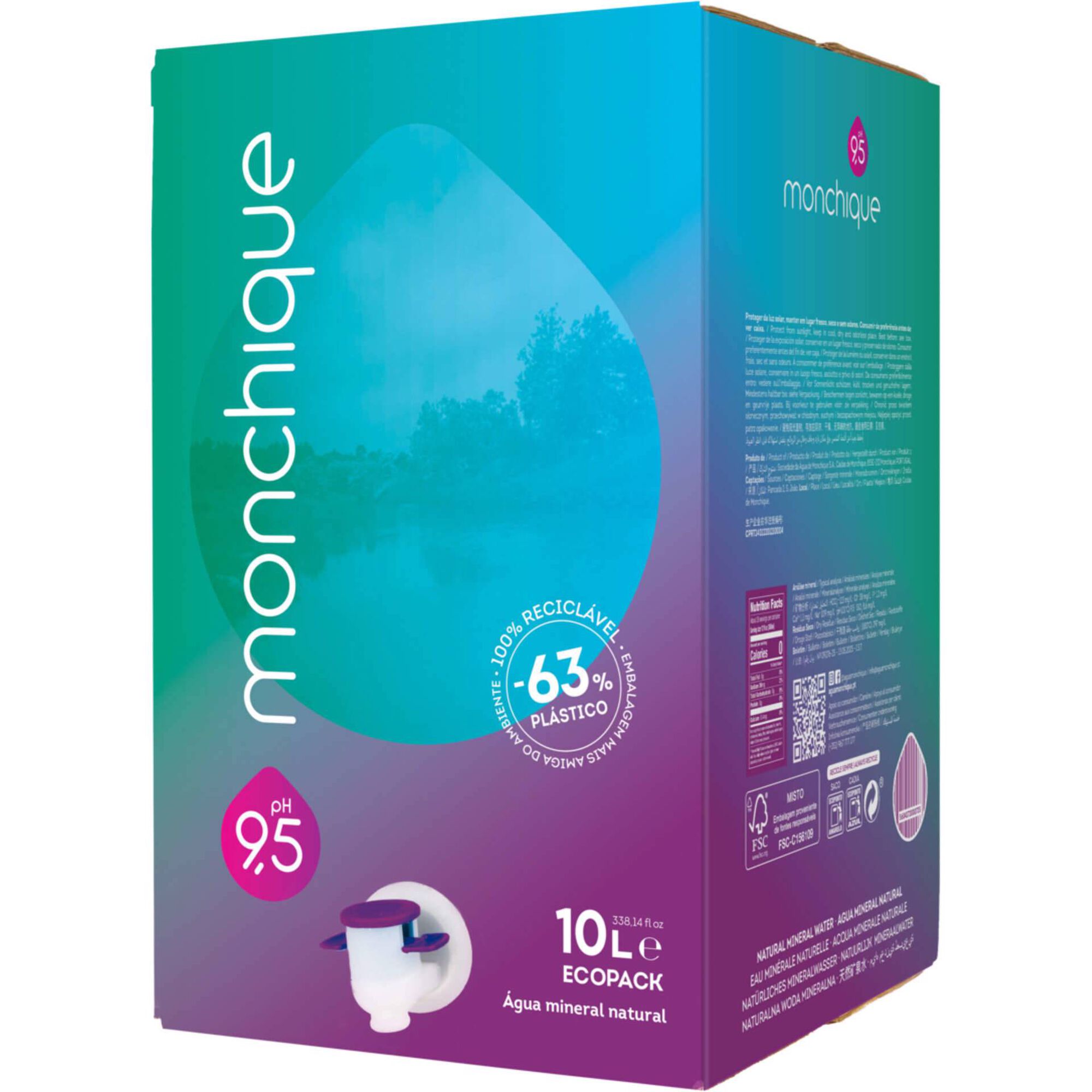 &Aacute;gua sem G&aacute;s Alcalina pH 9,5 Eco Pack Monchique