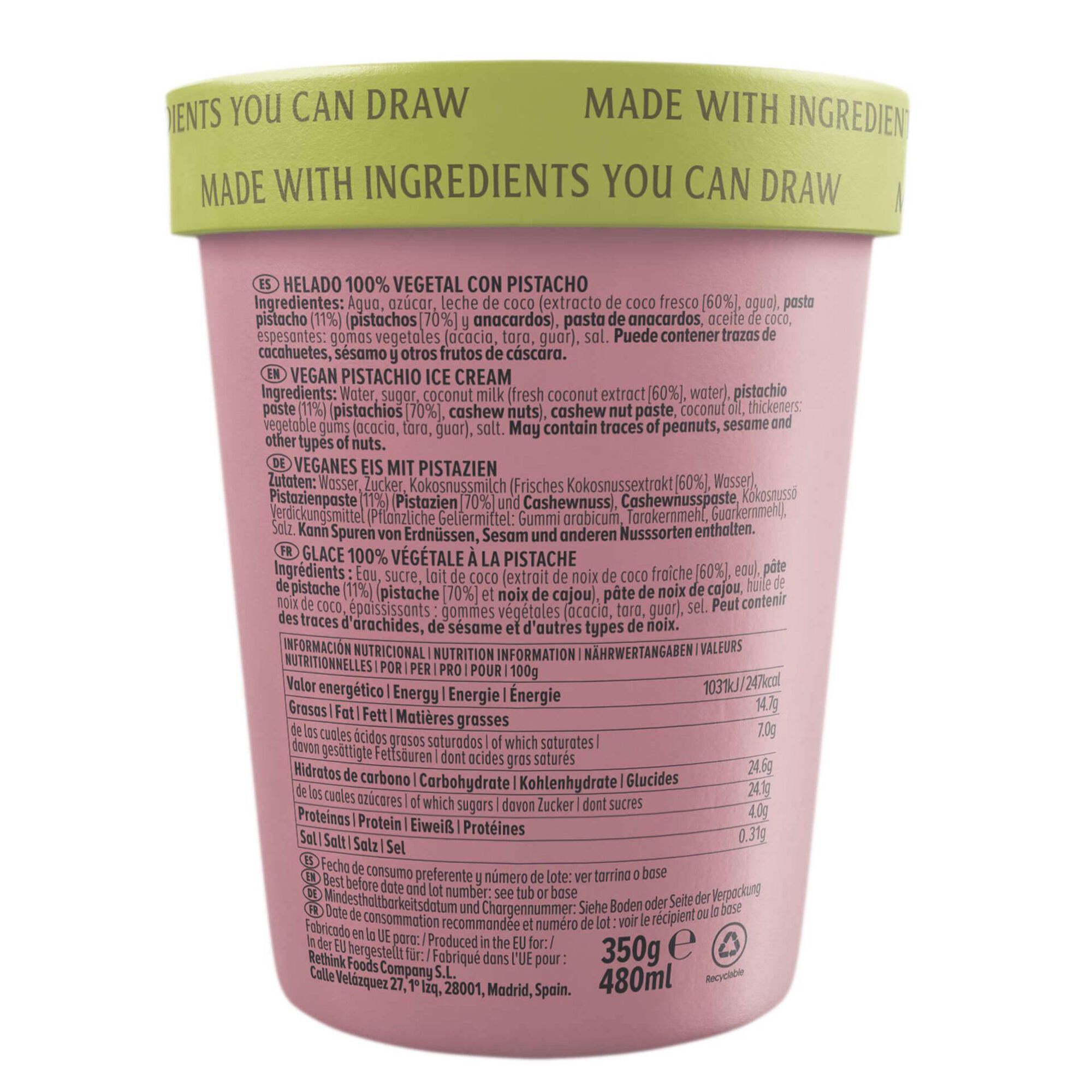 Gelado Pist&aacute;cio Vegan sem Gl&uacute;ten