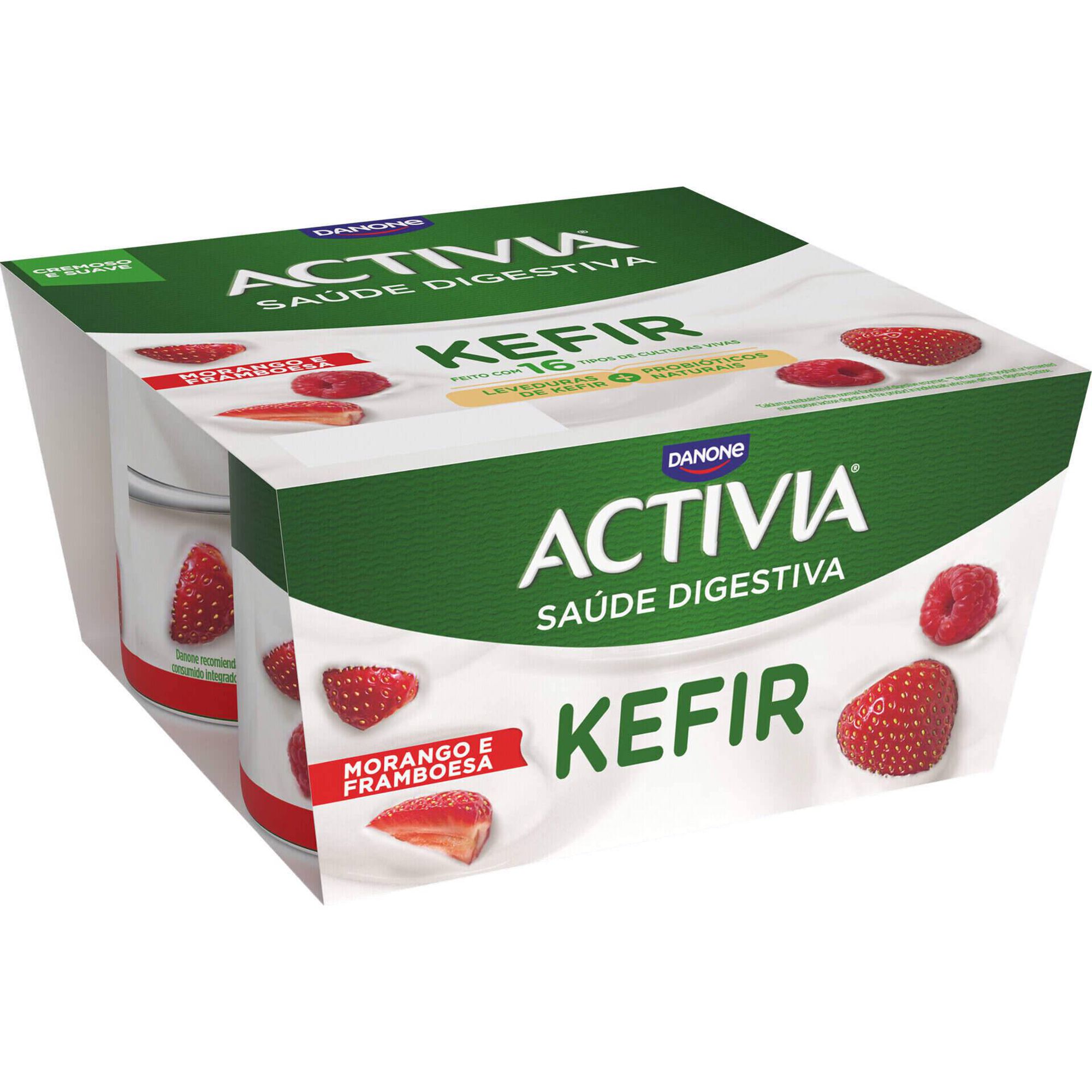 Iogurte Kefir Morango e Framboesa Activia