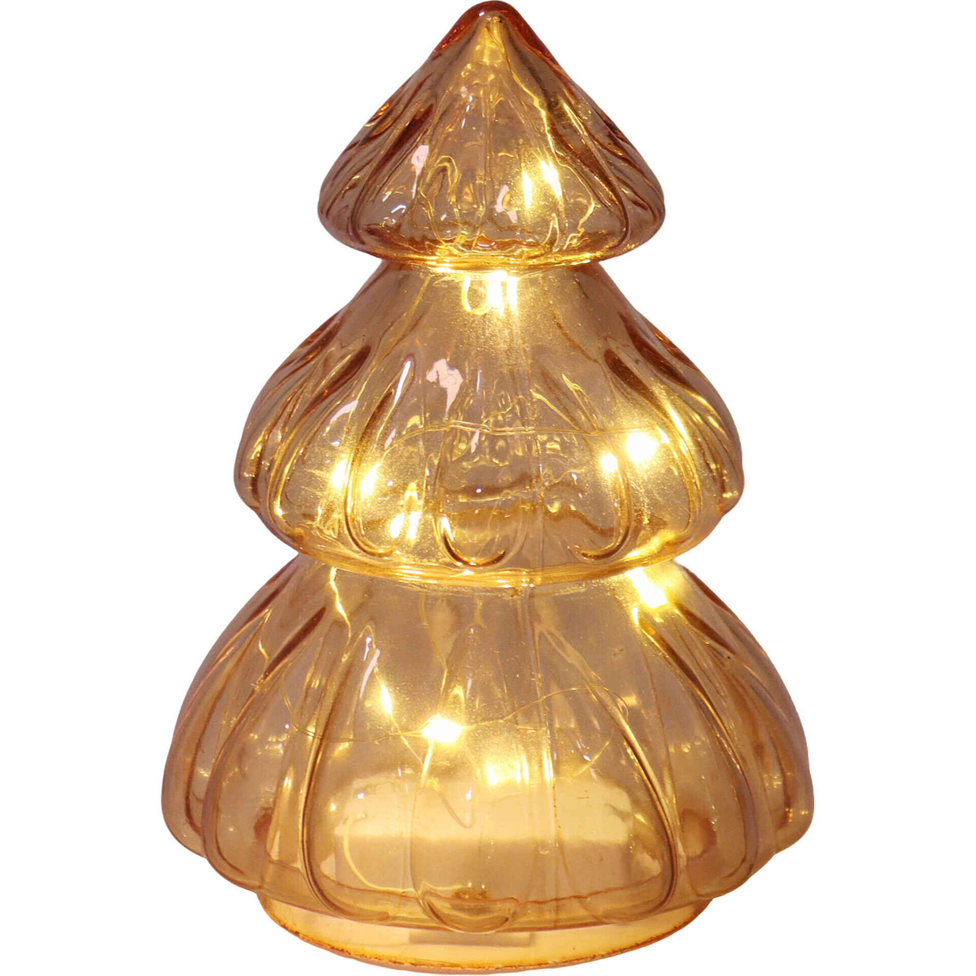 Árvore de Vidro Castanha com Luz