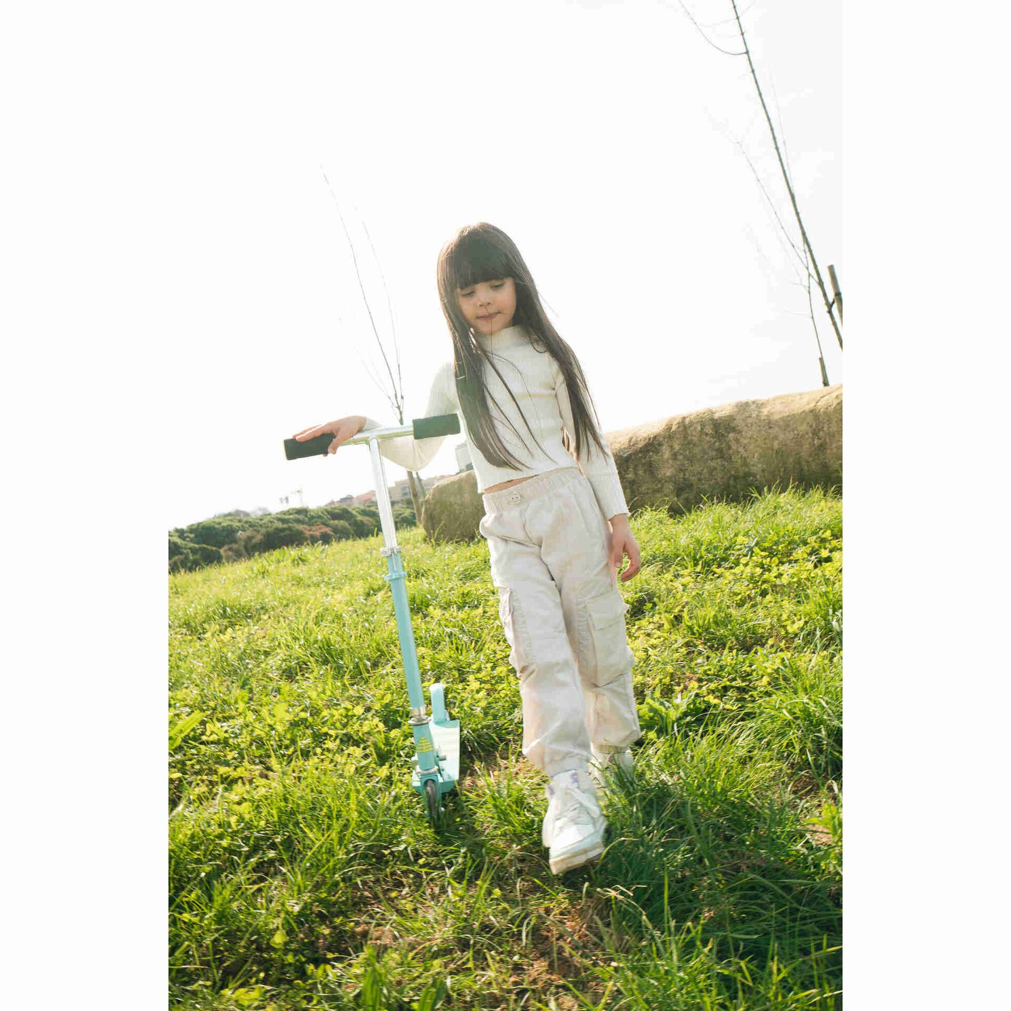 Trotinete Criança 2 Rodas Azul e Verde