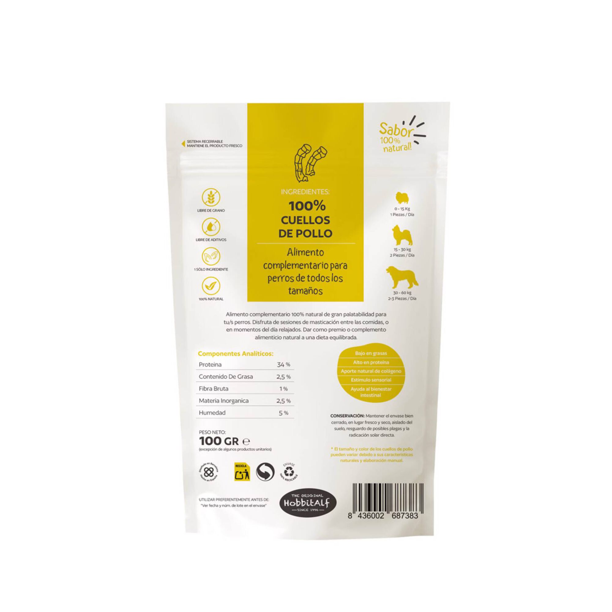 Snack para C&atilde;o Pesco&ccedil;os de Frango Hobbitalf