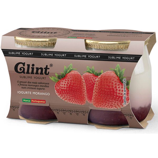 Iogurte Cremoso Pedaços Morango Glint