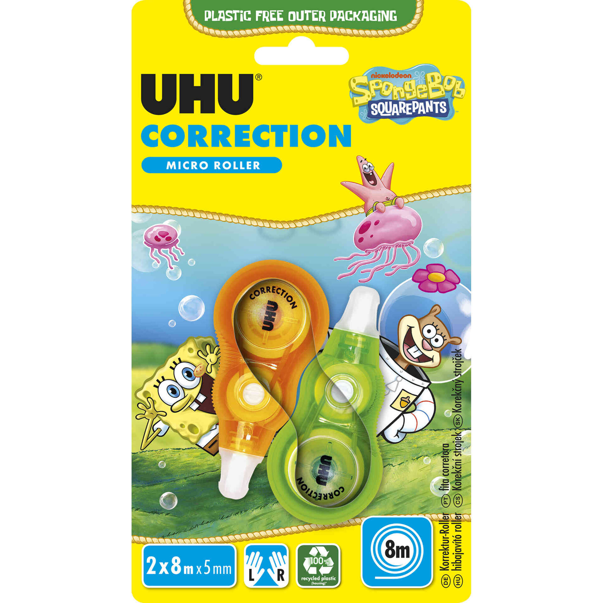 Fita Corretora Micro Roller 8m (v&aacute;rias cores) UHU