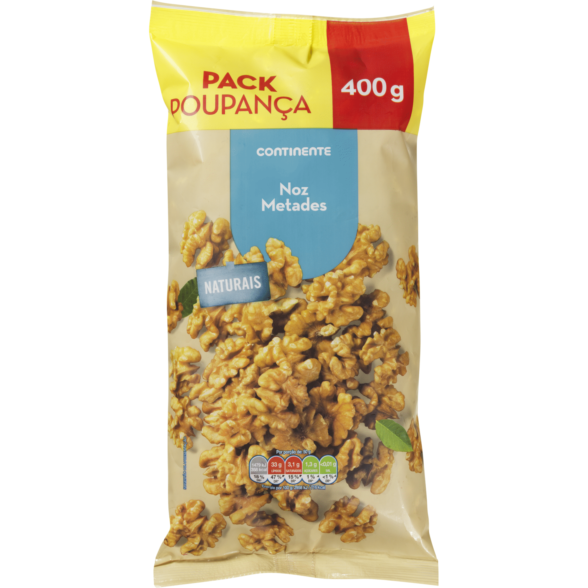 Miolo de Noz Metades Pack Poupan&ccedil;a Continente