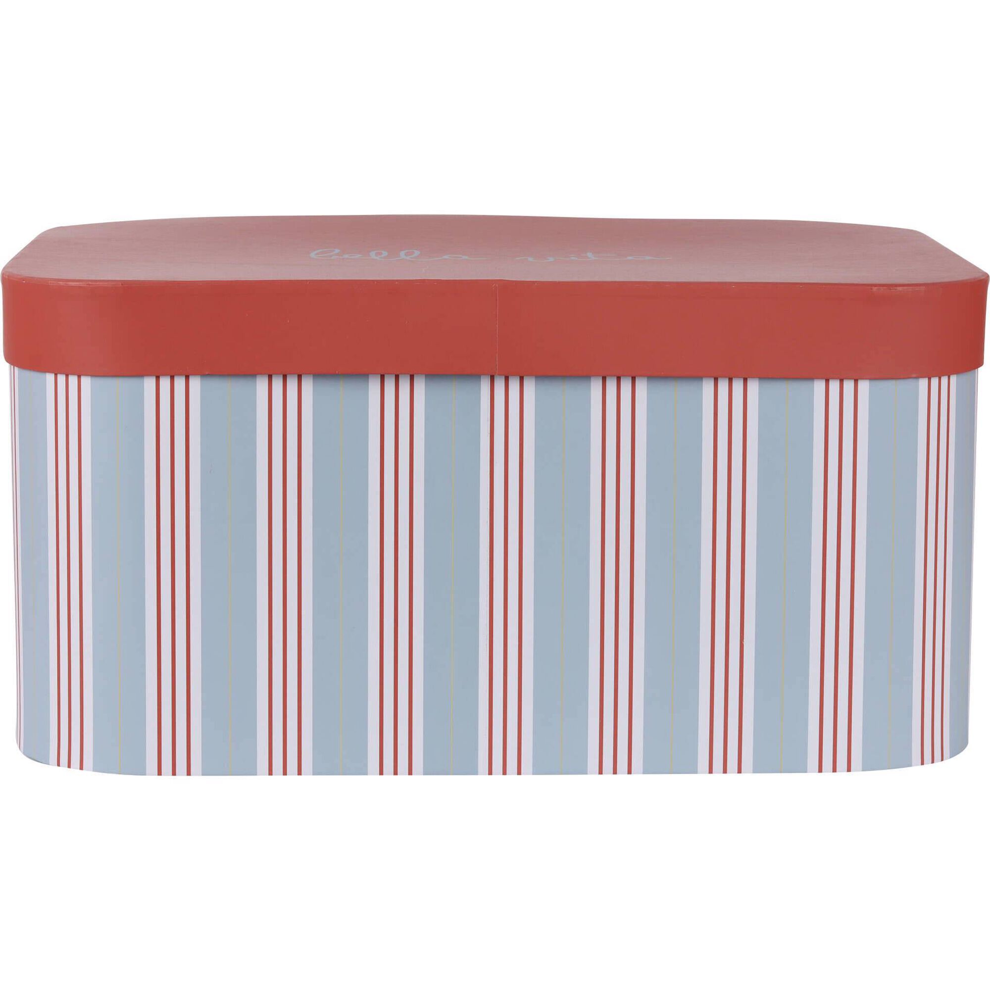 Caixa Riscas Finas Azuis 38,5x26,5x19cm Kasa