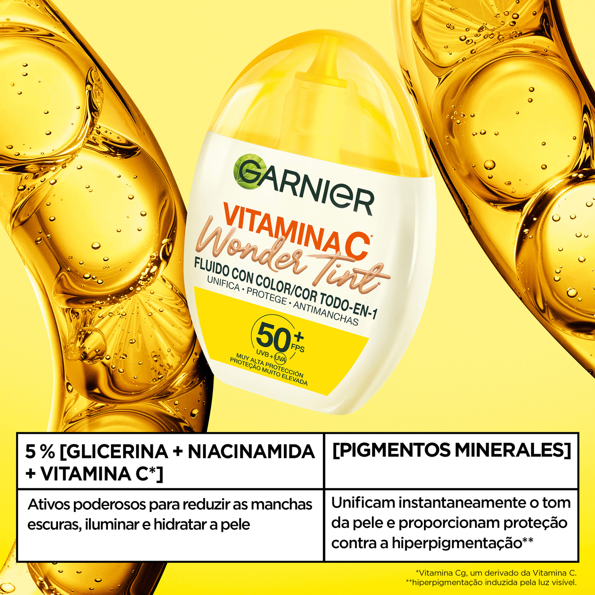 Creme de Dia Wonder Tint  Vitamina C FPS50+ Garnier