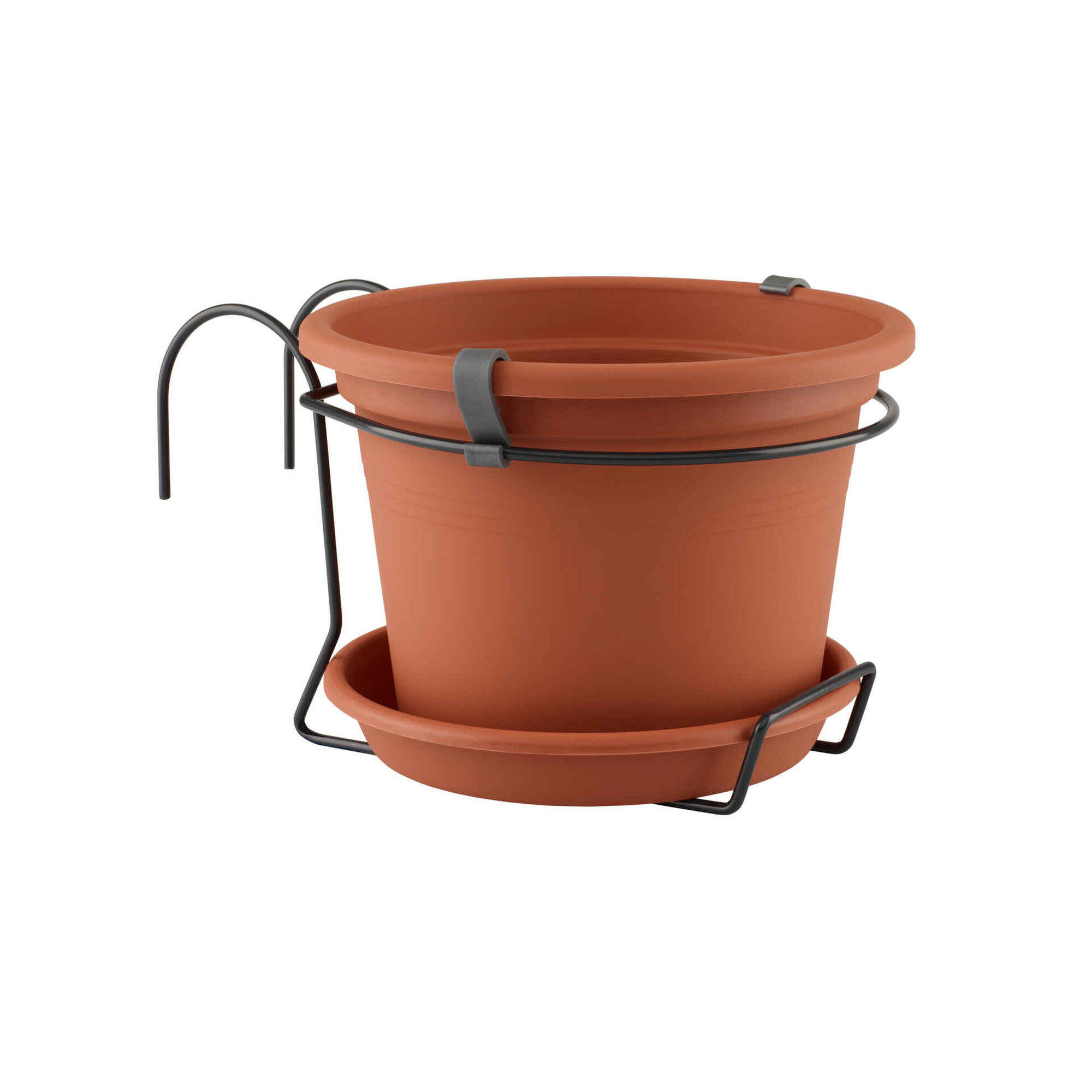 Vaso Redondo Plástico 20cm com Suporte Terracota Vaso Redondo Plástico 20cm com Suporte Terracota