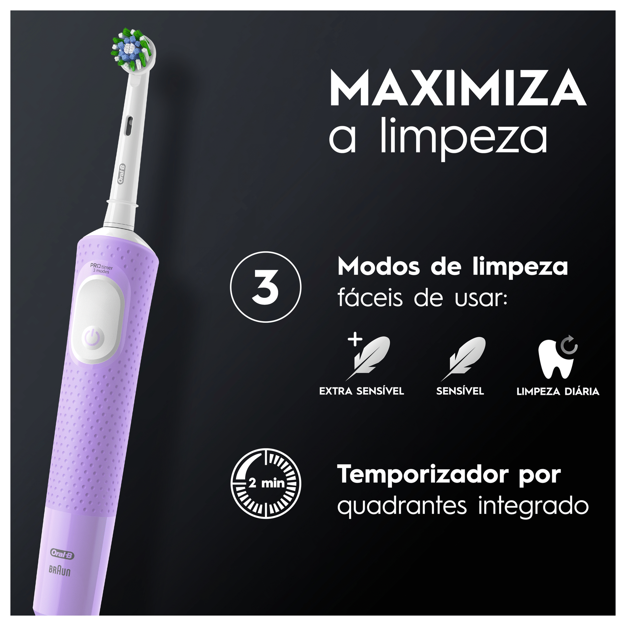 Escova De Dentes El&eacute;trica Vitality Pro Lil&aacute;s