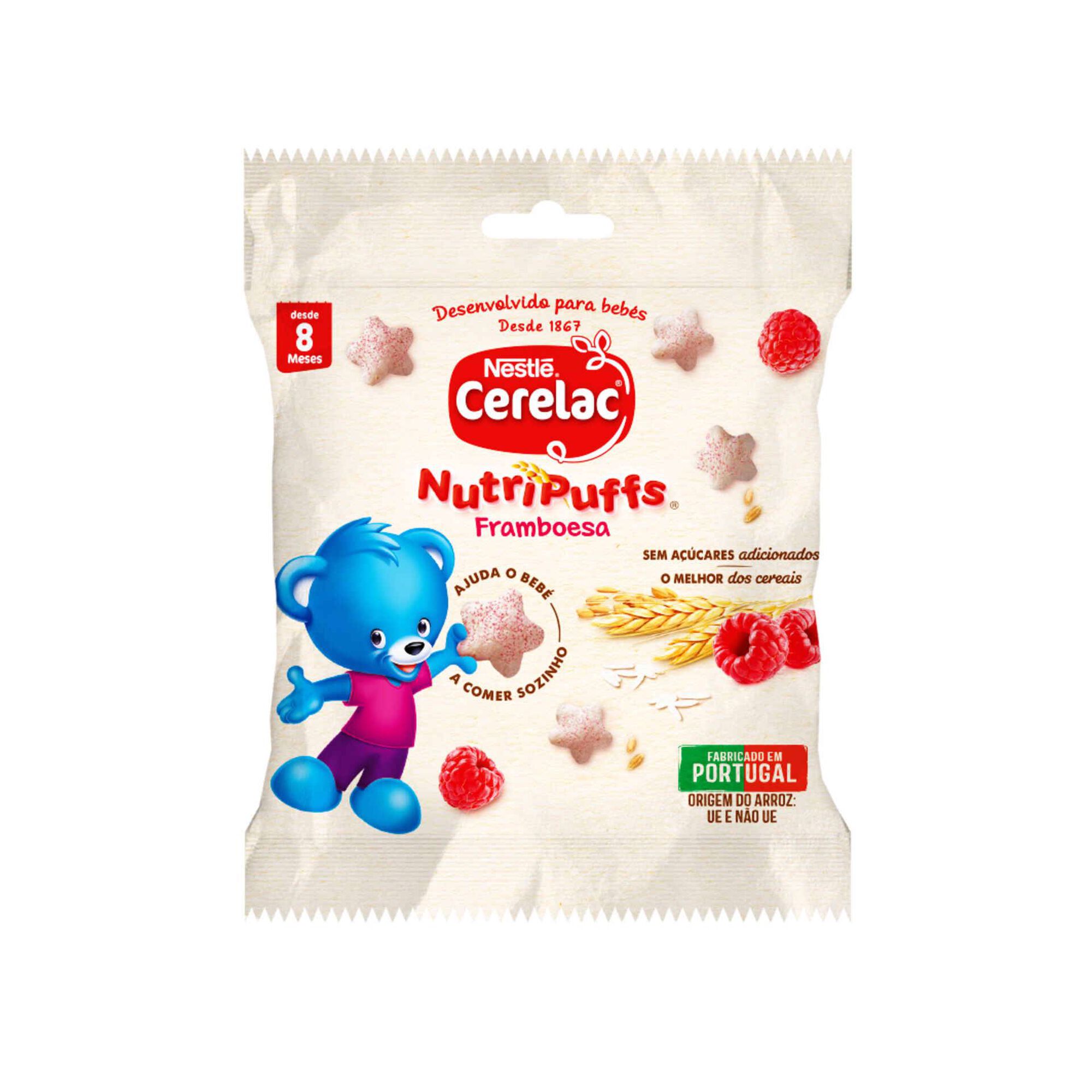 Snack para Bebé de Framboesa NutriPuffs +8M