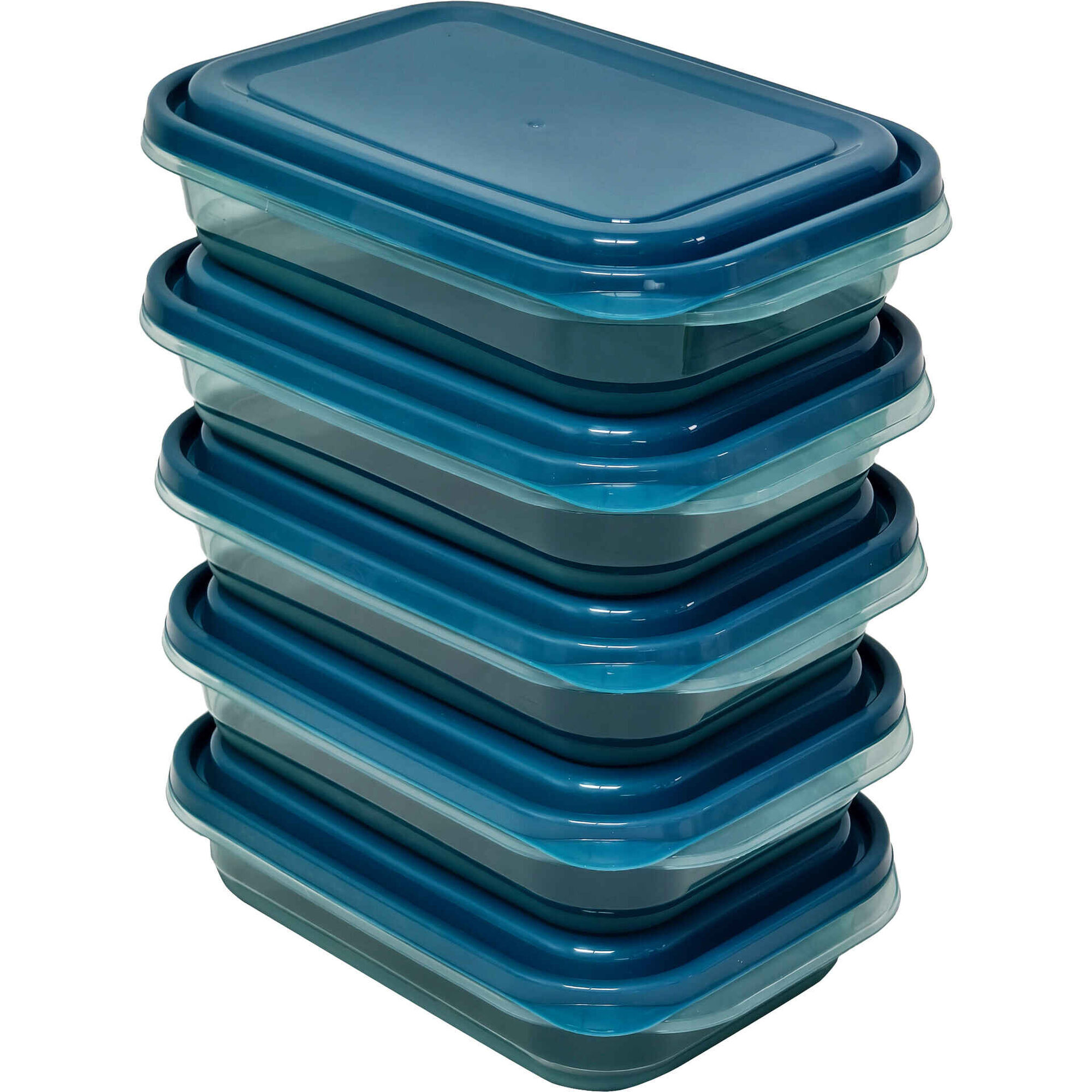 Conjunto 5 Caixas Retangulares Flex&iacute;veis 950ml Azuis Kasa