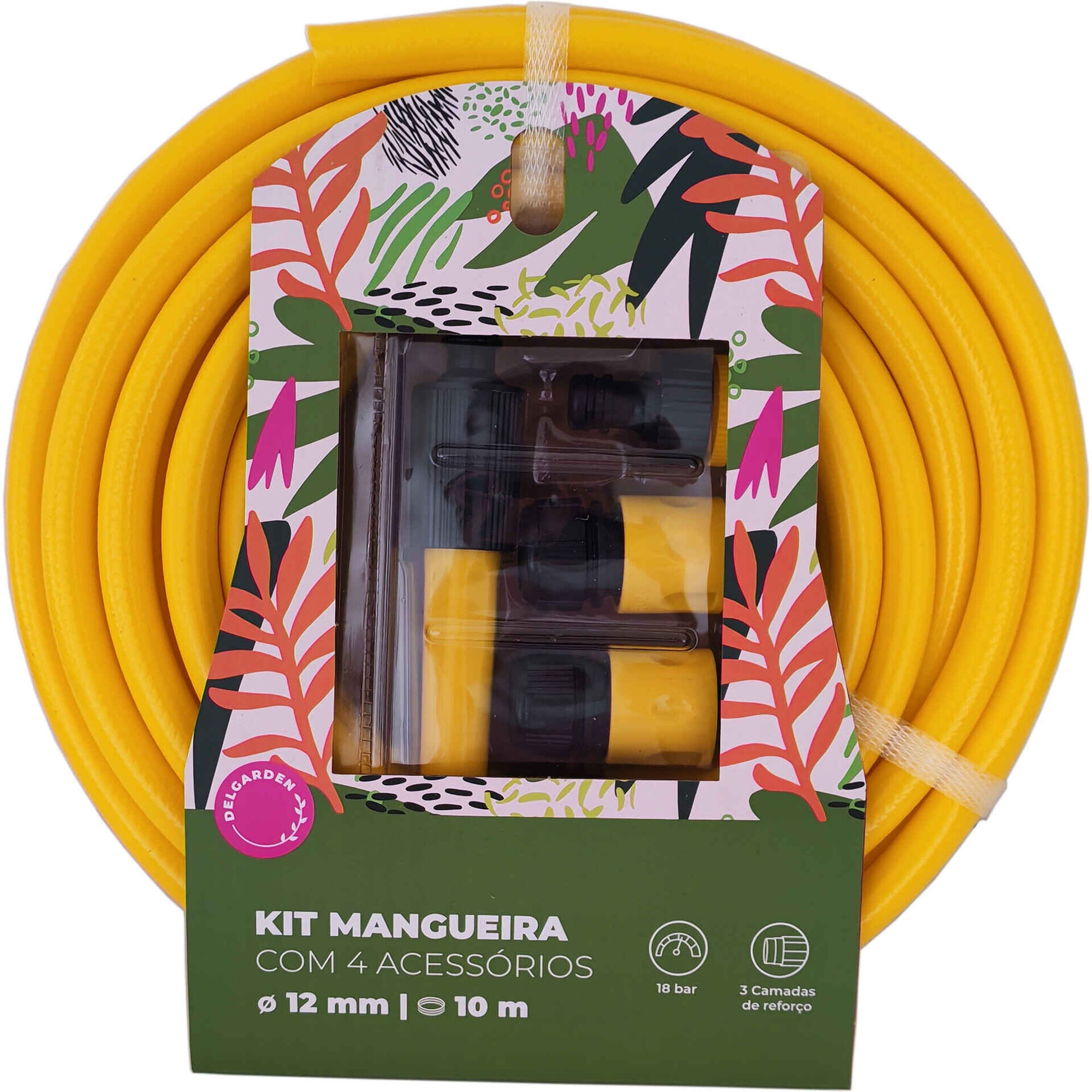 Kit Mangueira com 4 Acess&oacute;rios Amarela Delgarden
