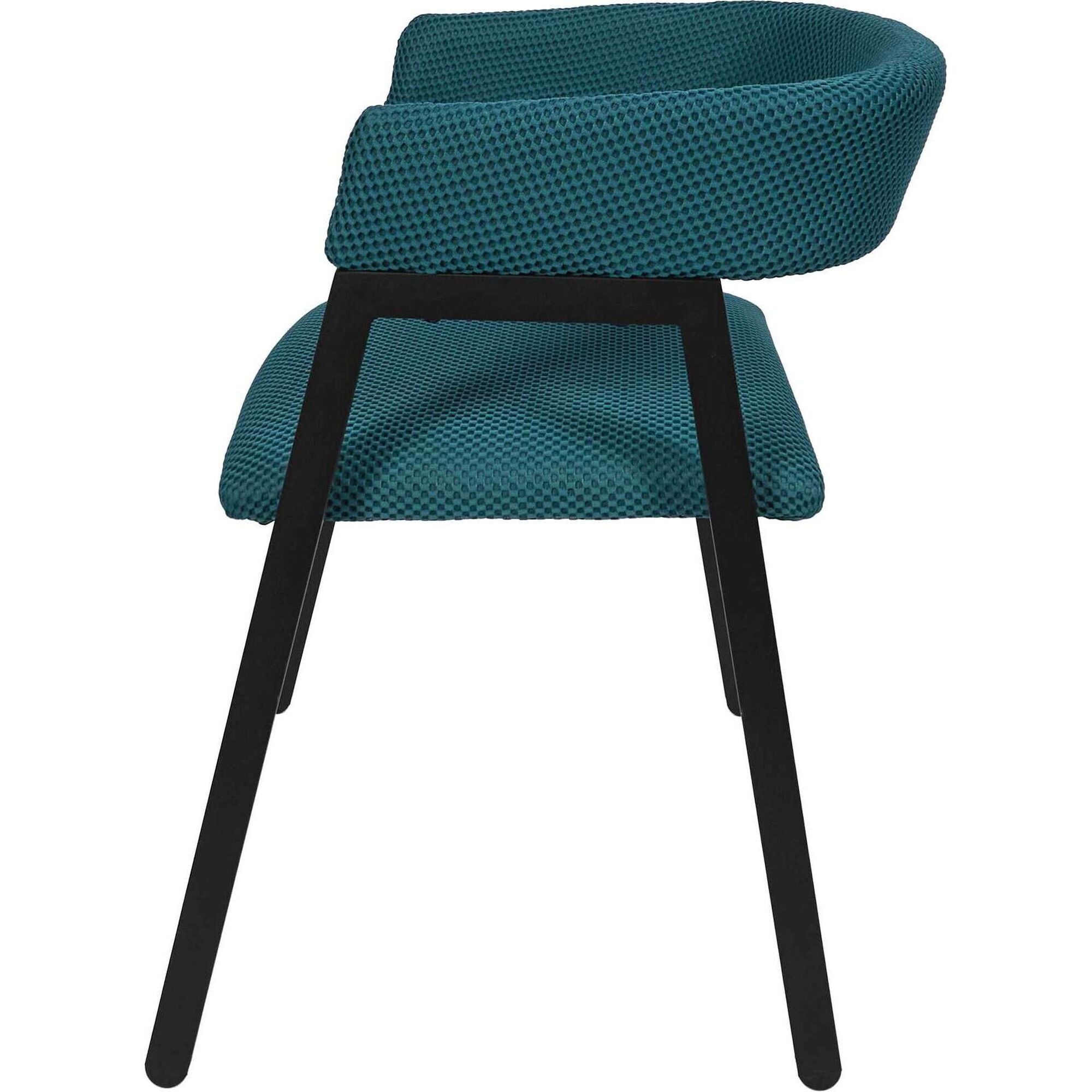 Conjunto de 2 Poltronas Estofadas Bra&ccedil;os Azul Atom