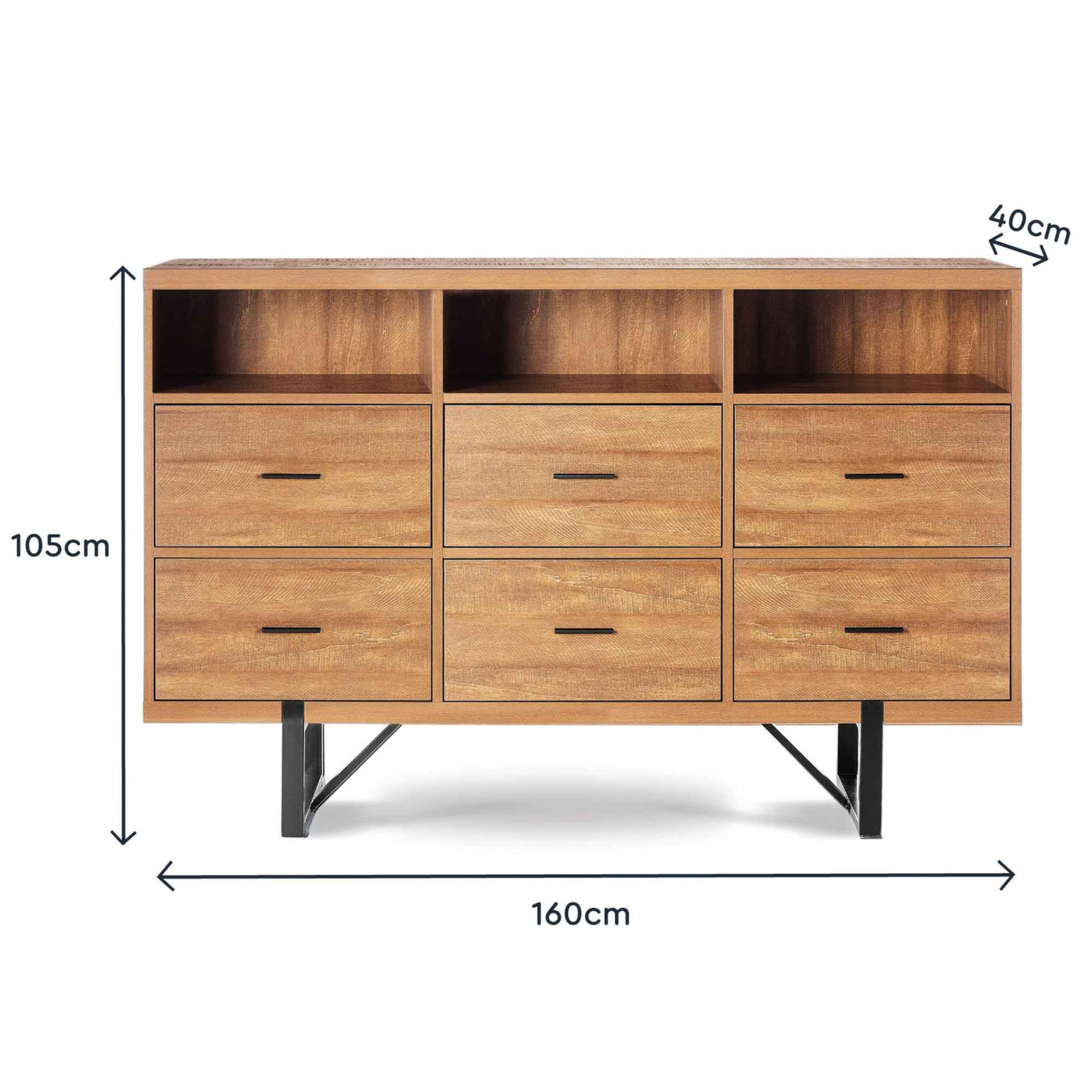 Aparador Alto com Gavetas 160x40x105cm Nordic Aparador Alto com Gavetas 160x40x105cm Nordic