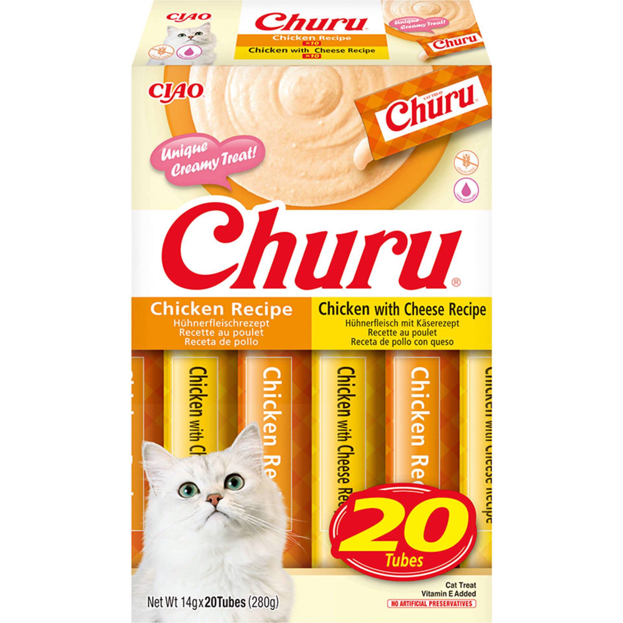 Snack para Gato L&iacute;quido  Frango e Queijo Churu