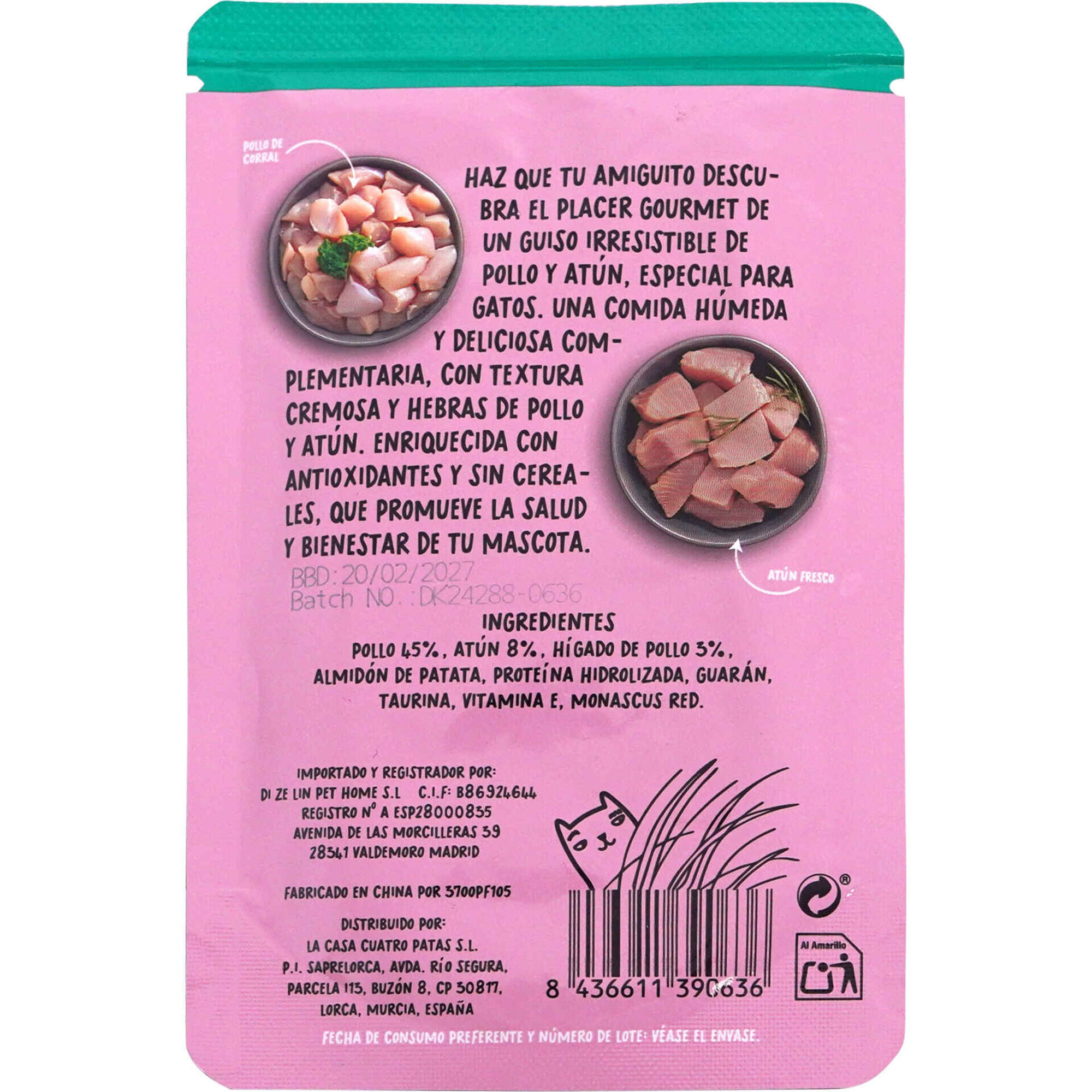 Comida H&uacute;mida para Gato Guisado de Frango e Atum Cocosi