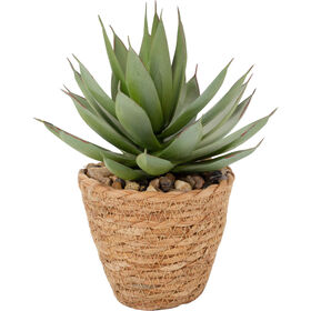 Vaso Palha com Planta Aloé Artificial Vaso Palha com Planta Aloé Artificial