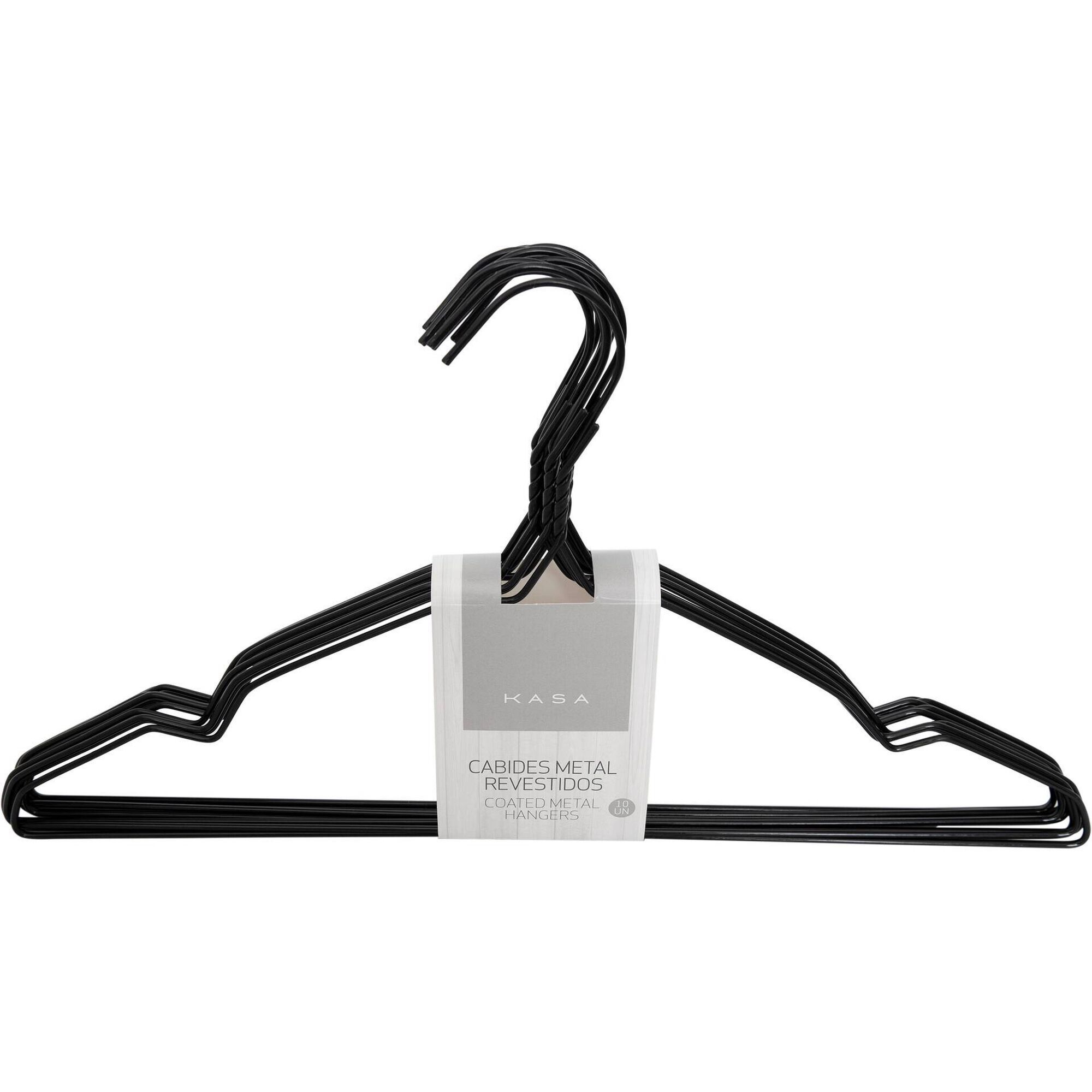 Cabides Metal Revestidos Preto Kasa