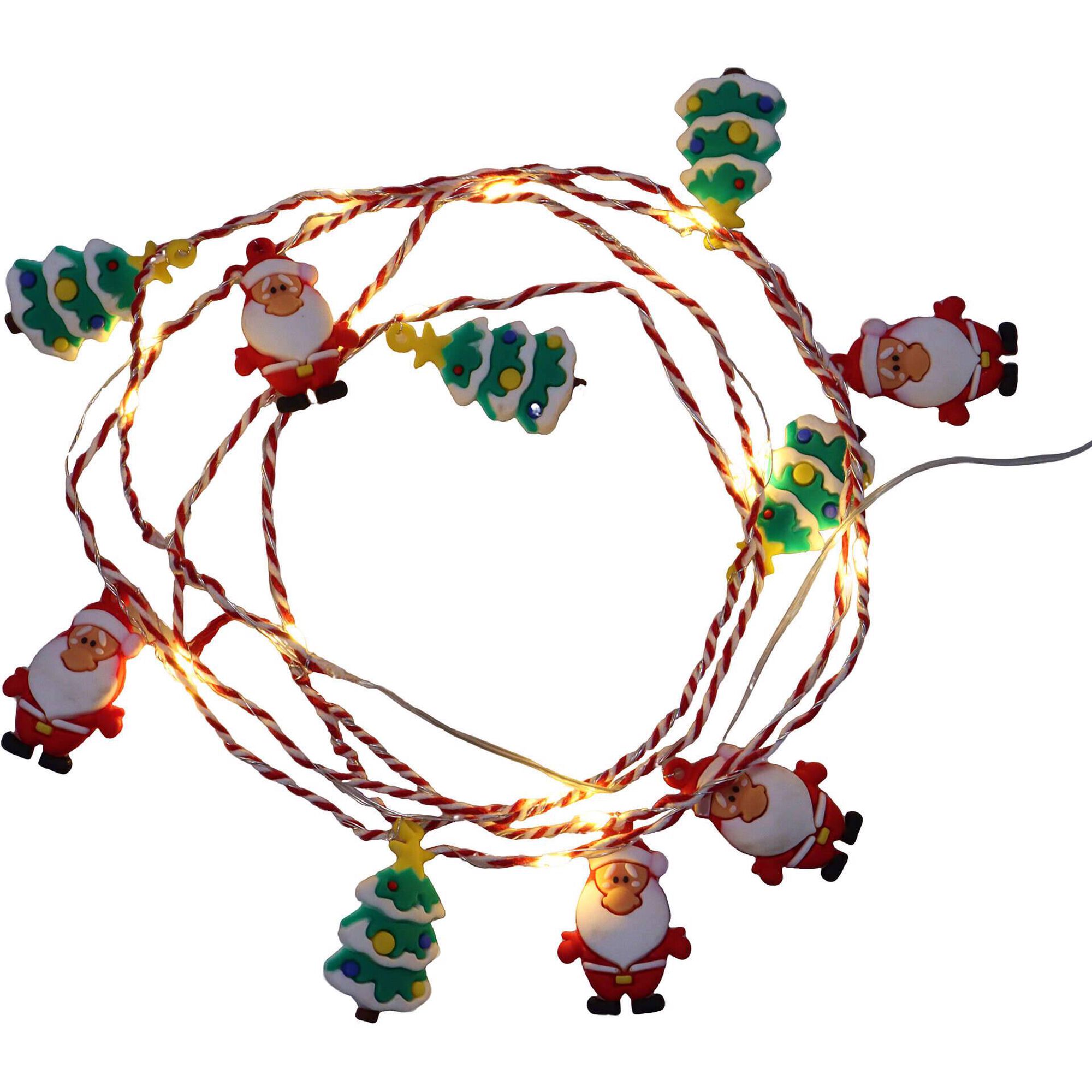 Luzes a Pilhas Pai Natal e Árvore