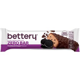 Barra Prote&iacute;na Vegetal Cookies & Cream Zero sem Gl&uacute;ten Bettery