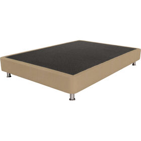 Sommier Nara Taupe 190x90cm P&eacute;s Retangulares Pretos Dreamura