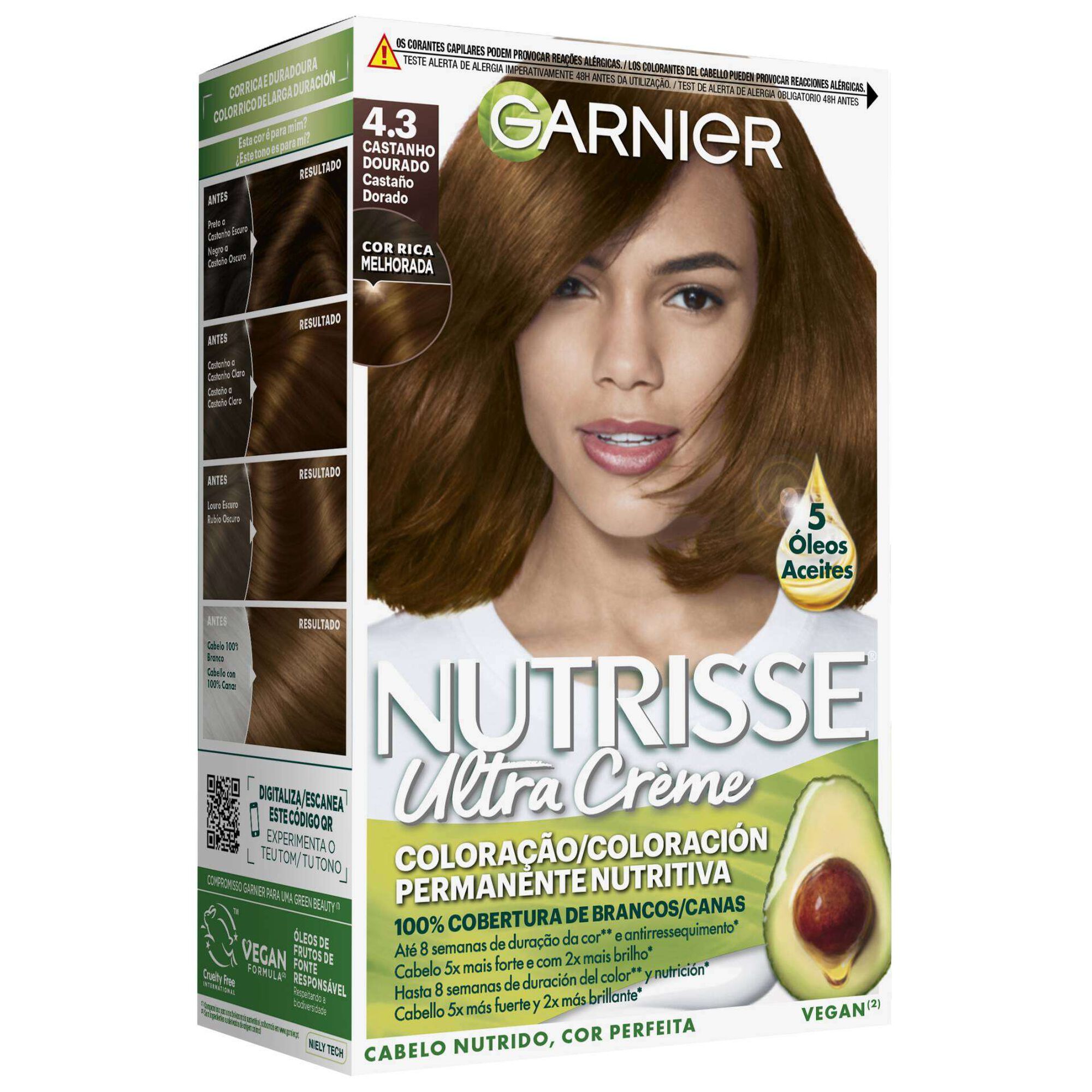Coloração Permanente Nutrisse Creme Castanho Dourado 4.3 Coloração Permanente Nutrisse Creme Castanho Dourado 4.3